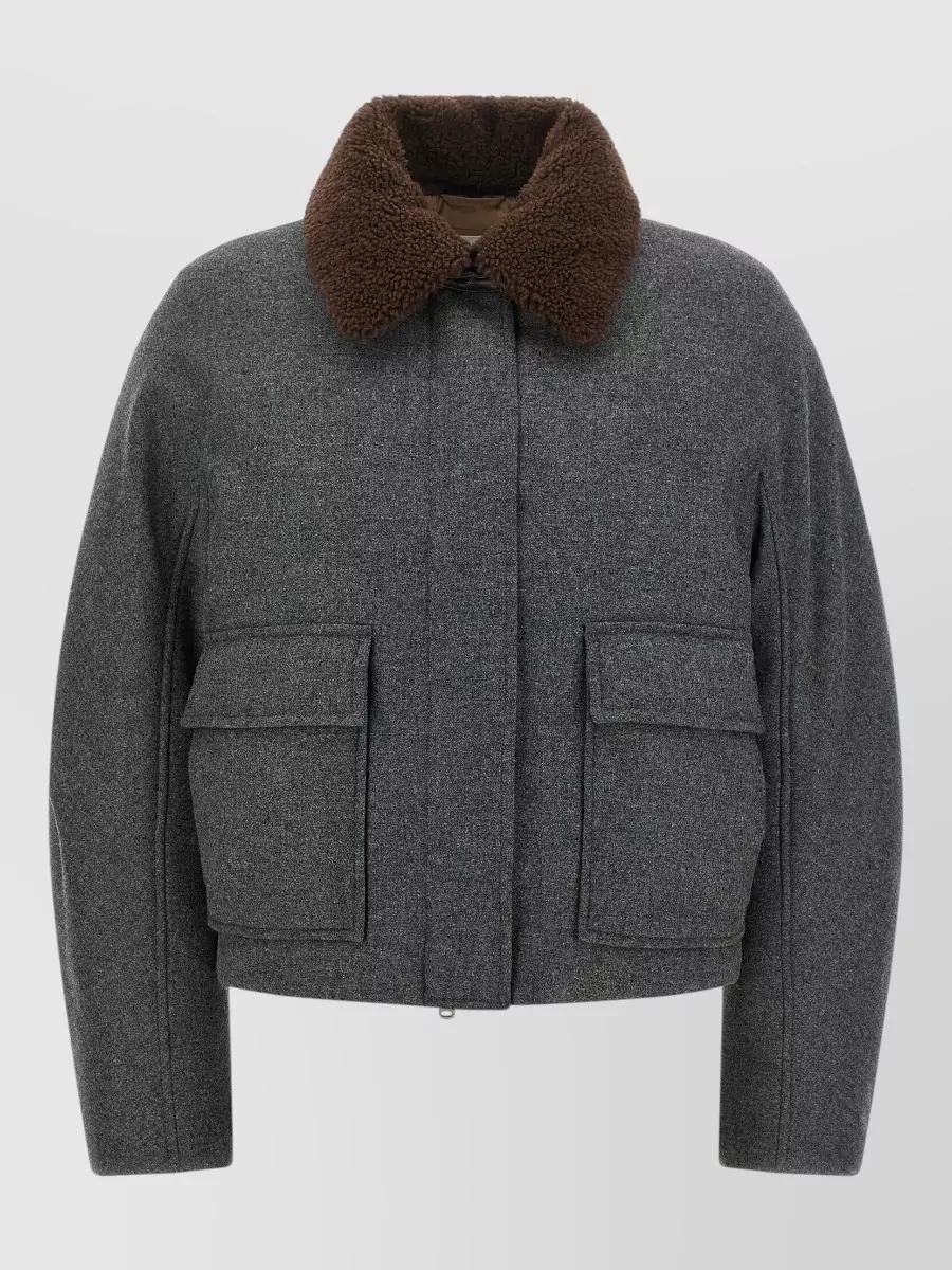 Brunello Cucinelli Cashmere Wool Cropped Single Breasted Coat