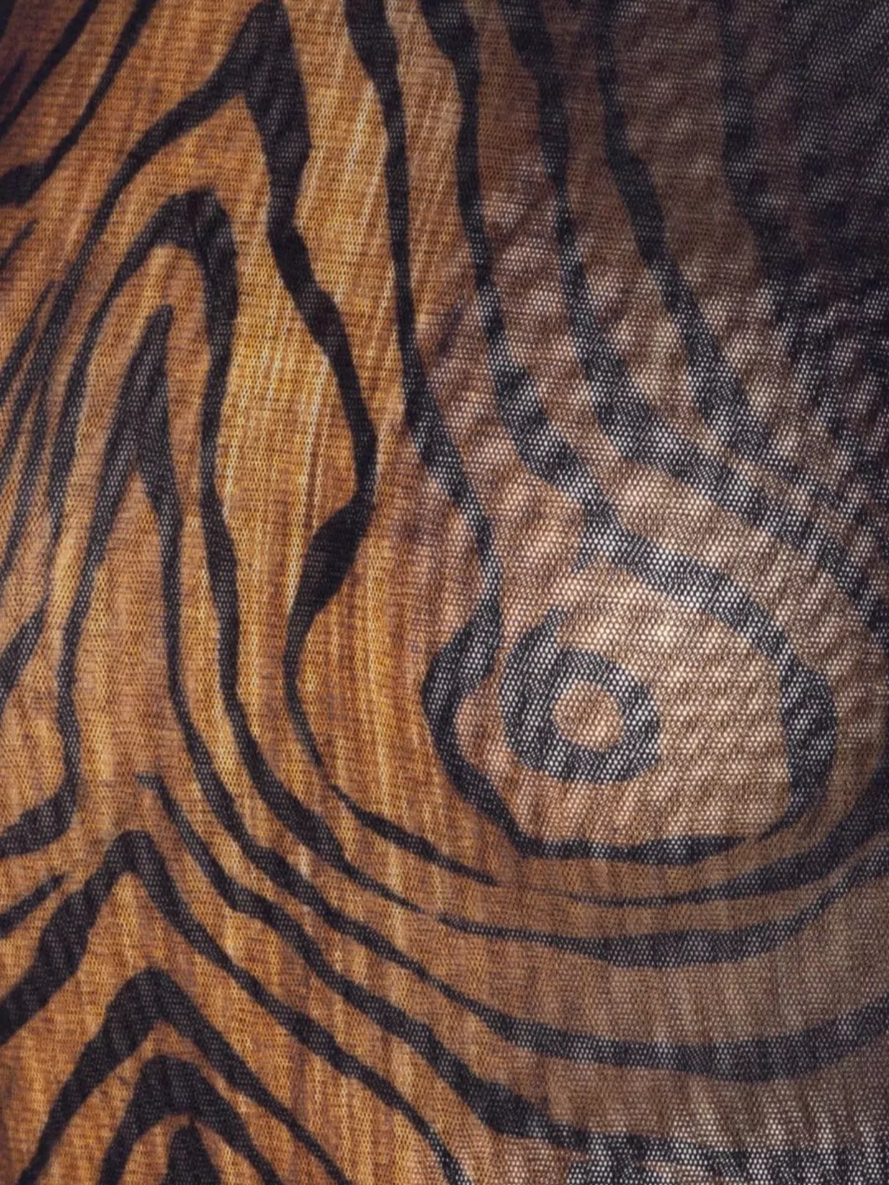Jean Paul Gaultier Sheer Animal Print Long Sleeve Bodysuit In Black