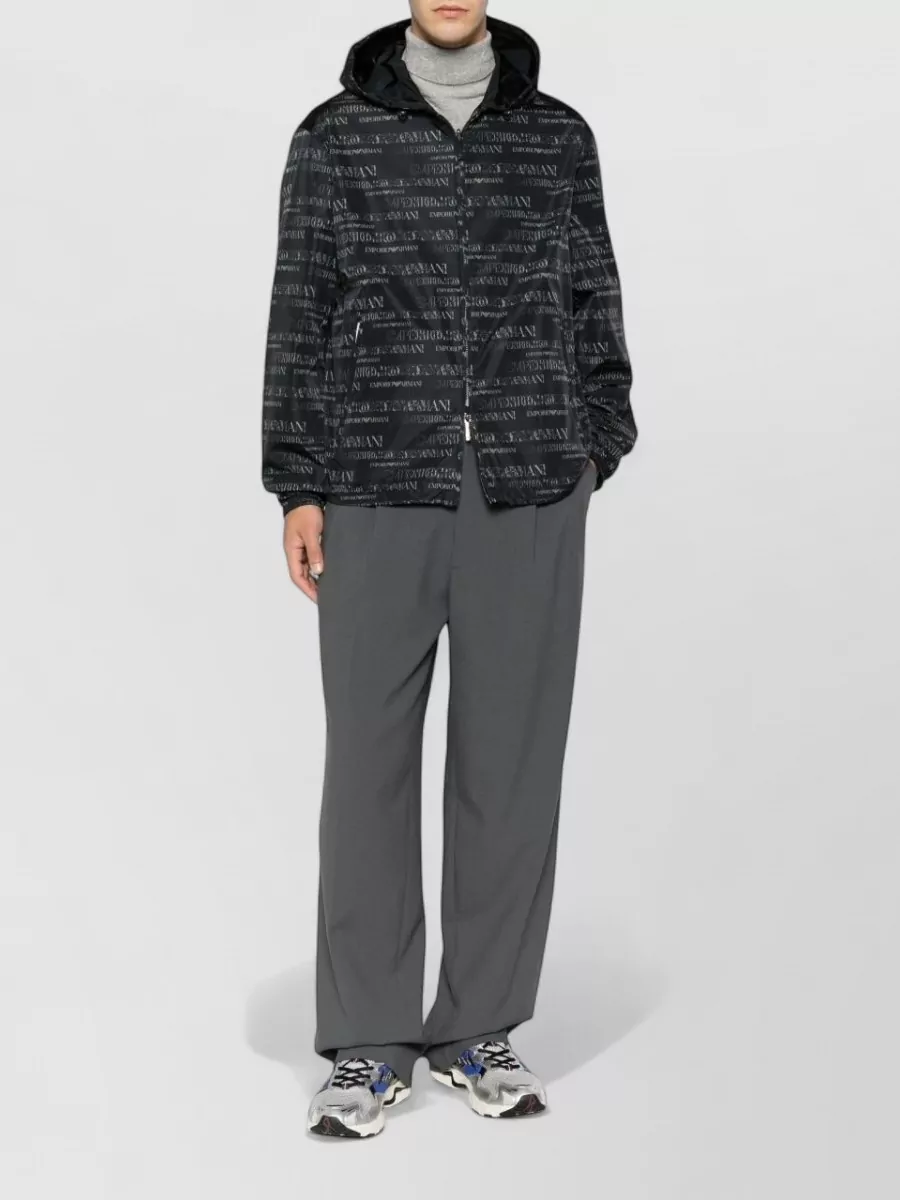 Emporio Armani Logo-Print Hooded Raincoat