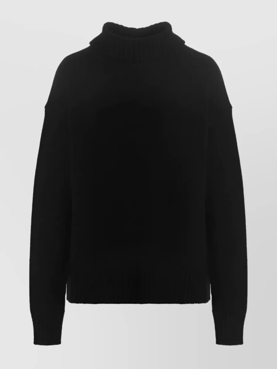 Shop Jil Sander Oversized Roll-neck Cashmere Jumper In Black