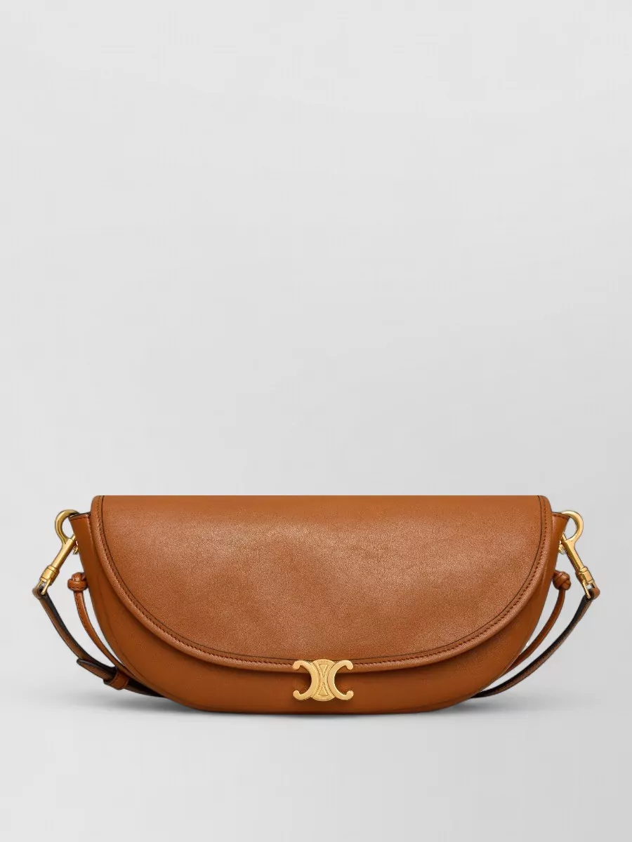 Celine lambskin halfmoon clutch bag