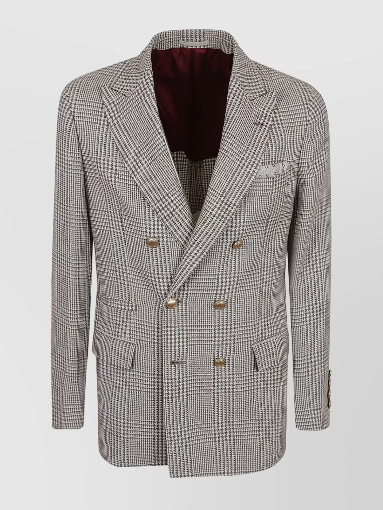Shop Brunello Cucinelli Tailored Jacket Houndstooth Pattern