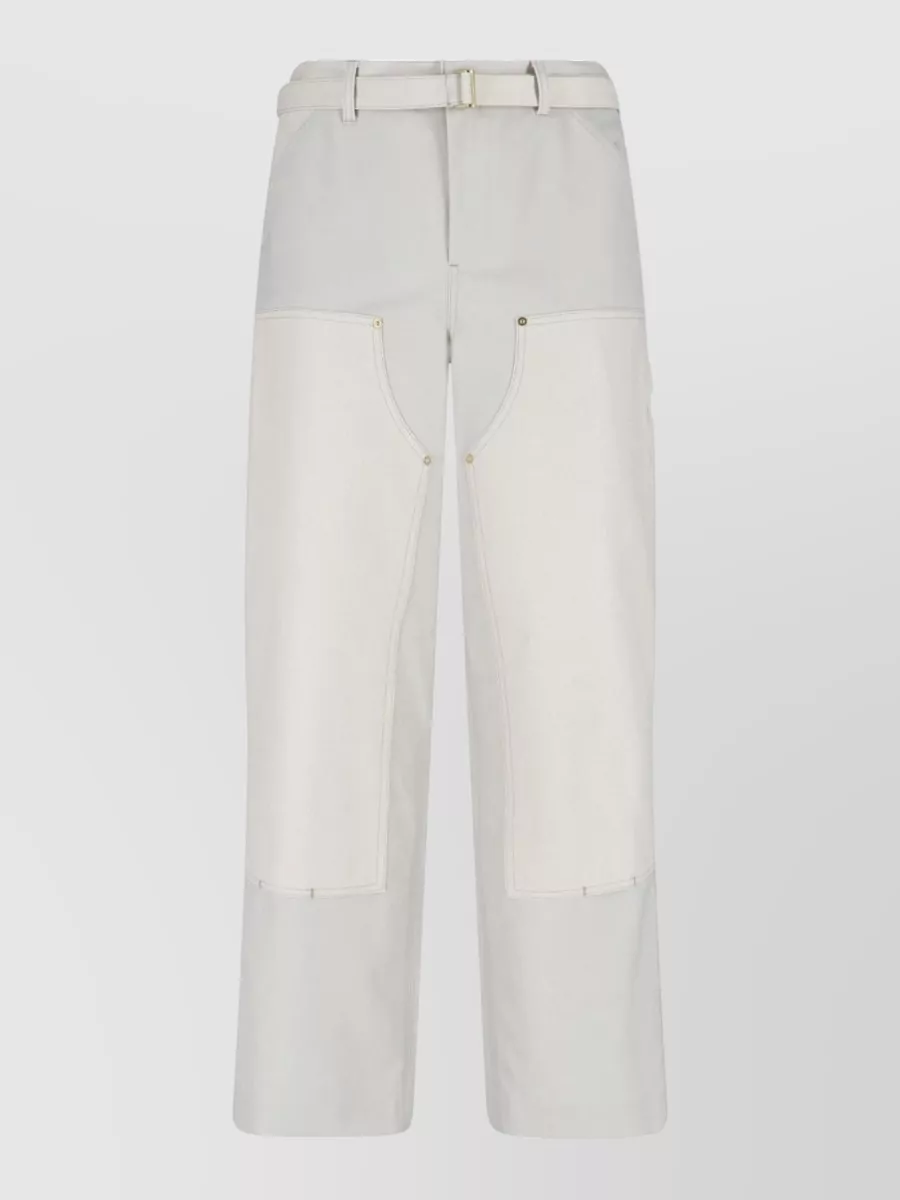 Sacai Wide-Leg Straight-Leg Cargo Trousers