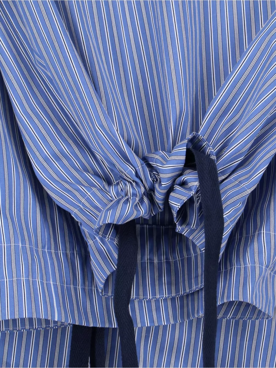 Sacai Straight Trousers Drawstring Waist Striped Pattern