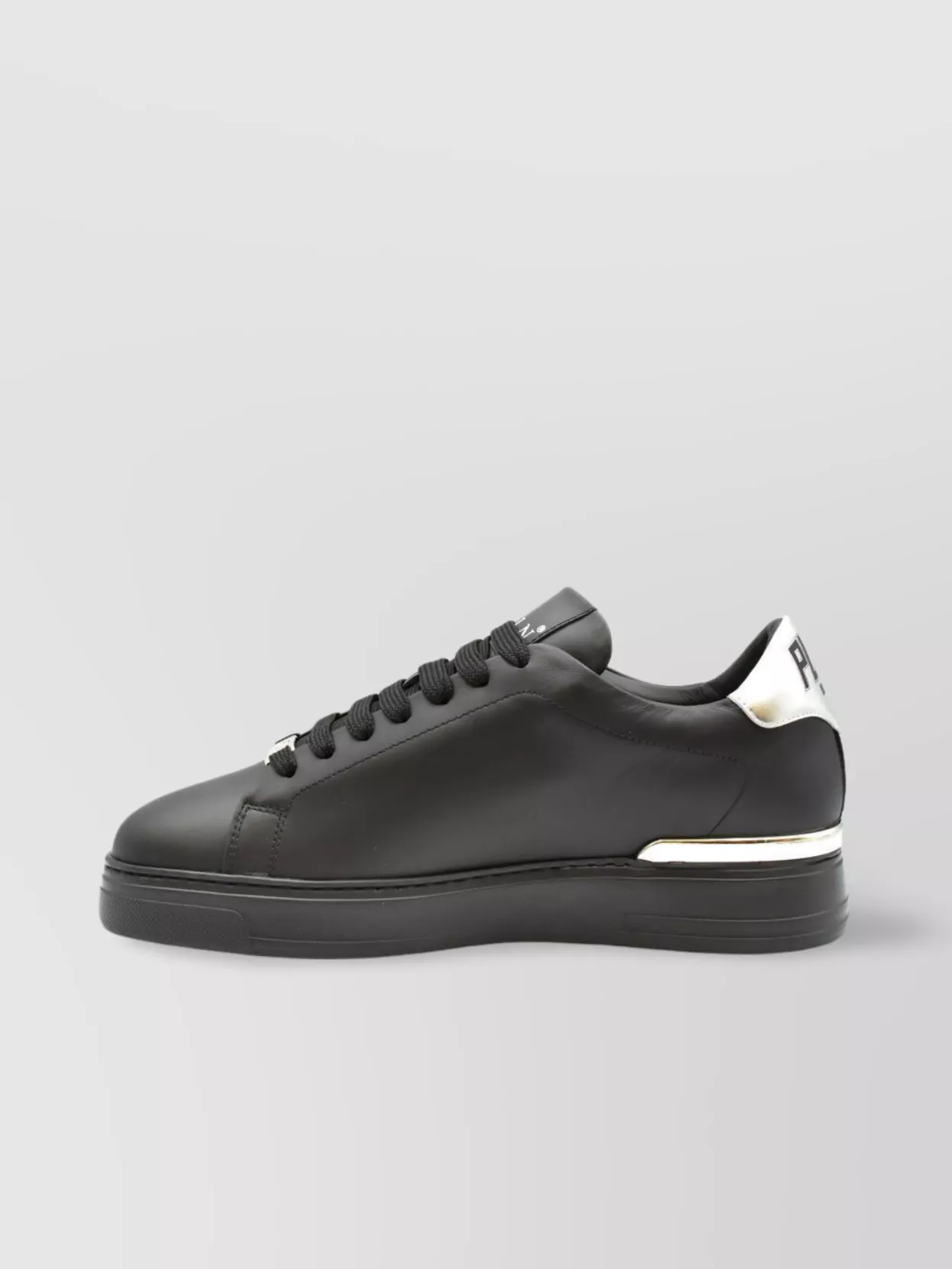 Philipp Plein Metallic Heel Detail Flat Sole Sneakers