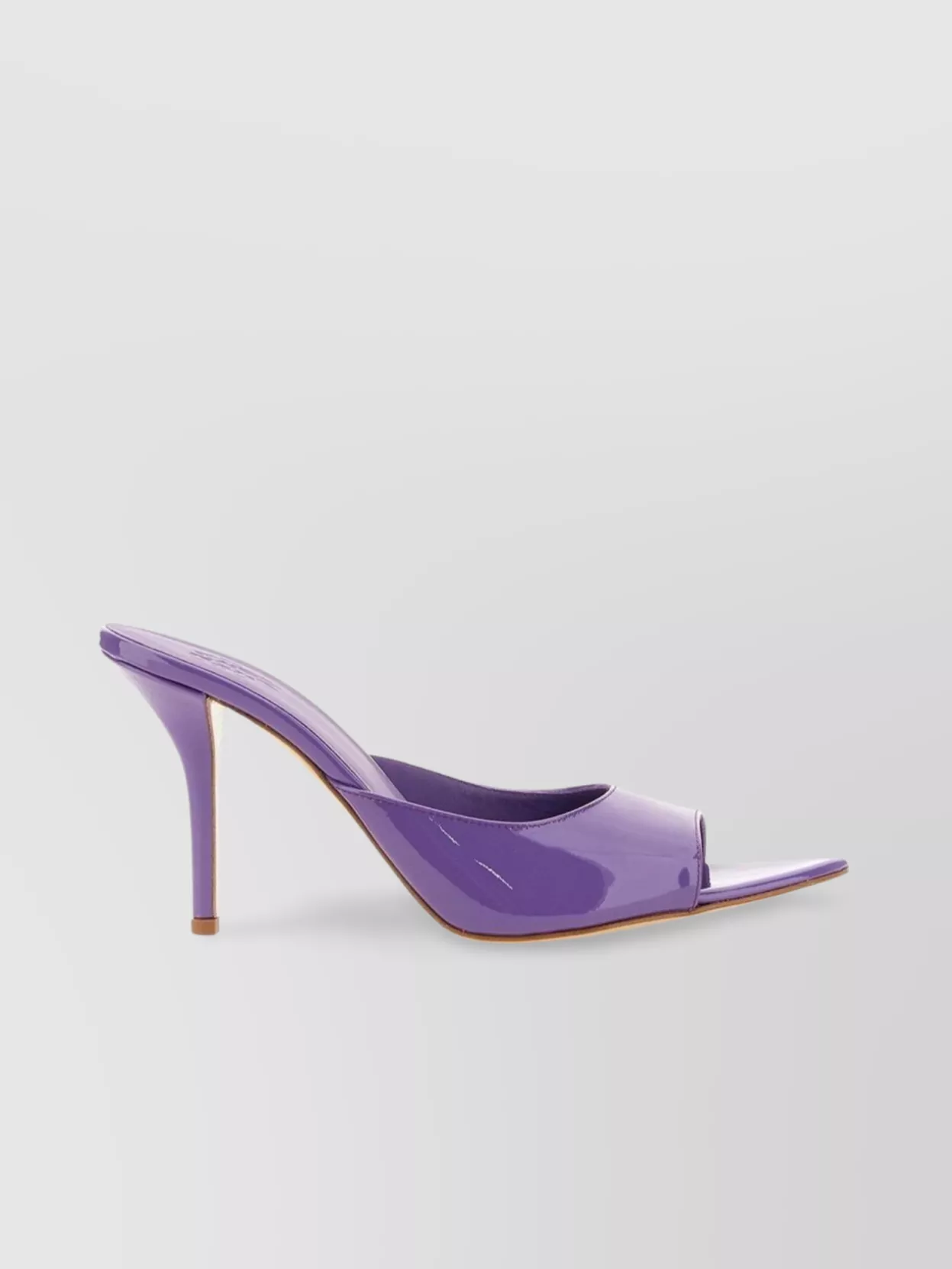 Gia Borghini Glossy Pointed Toe Sandals With 10cm Stiletto Heel In Purple