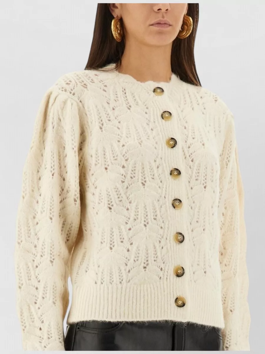 Isabel Marant Etoile Alpaca Ribbed Crewneck Cardigan