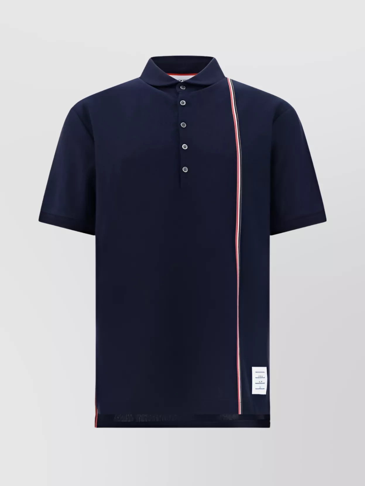 Shop Thom Browne Tricolor Striped Cotton Polo Shirt