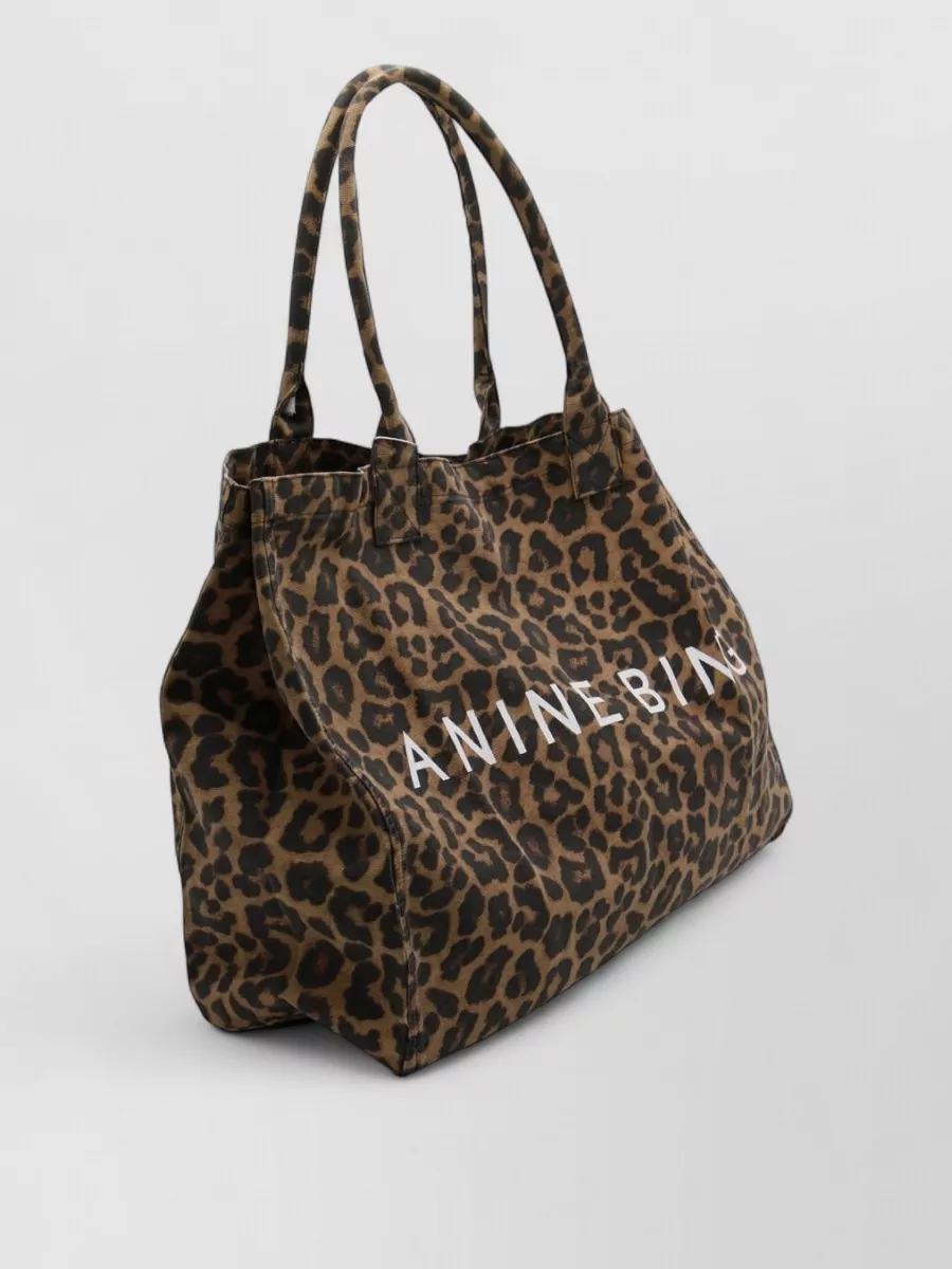 Anine Bing Leopard-Print Cotton Tote Bag