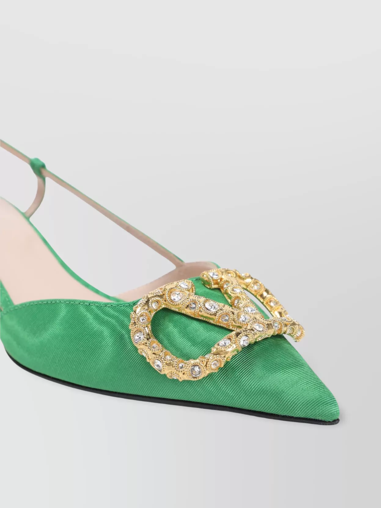 Valentino Garavani Crystal Pointed Toe Sling Back Sandals