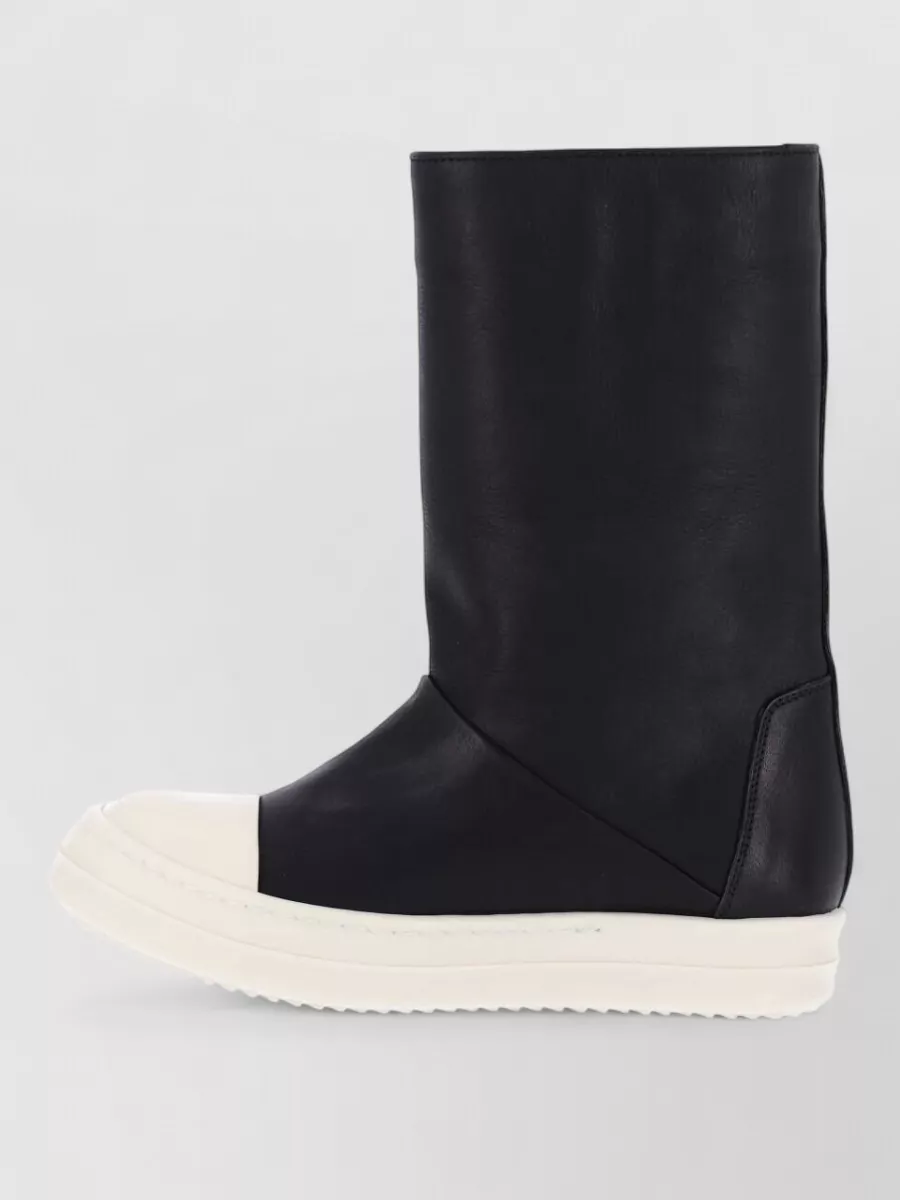 Rick Owens Leather High-Top Sneakers