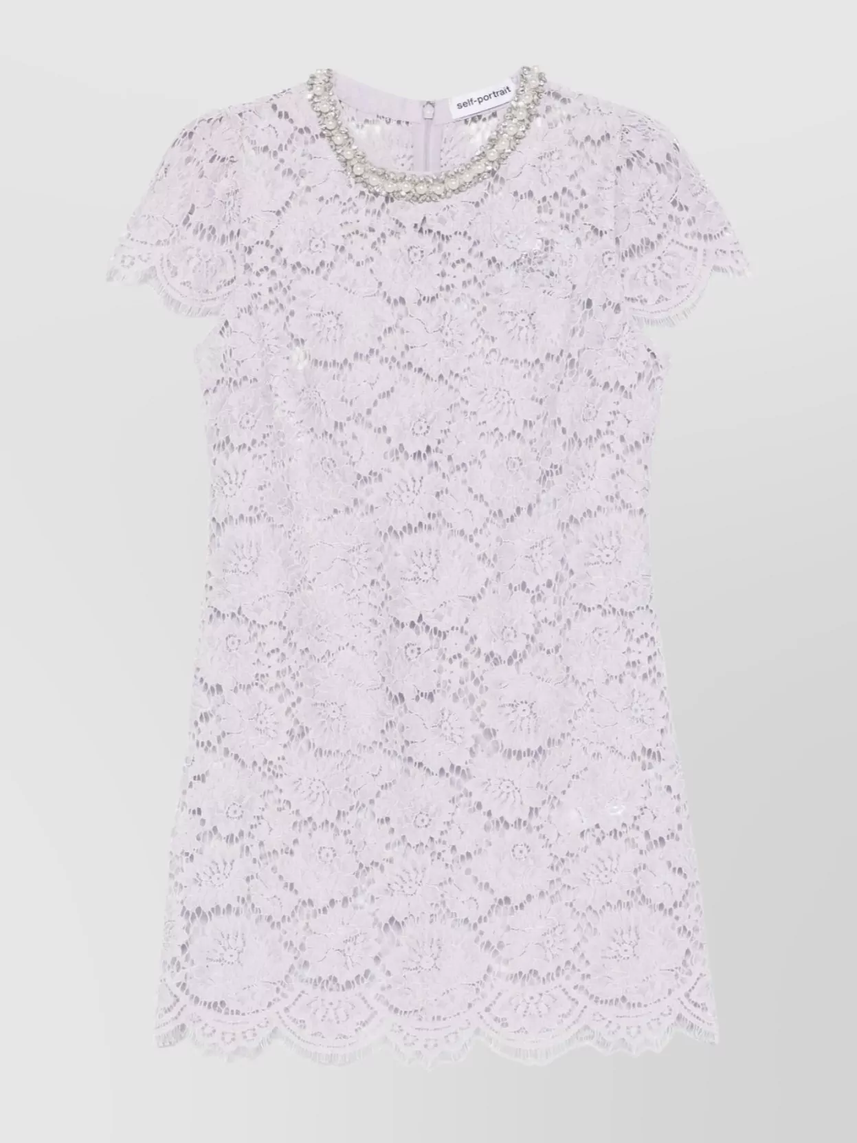 Self-portrait Mini Dress With Lace And Crystal
