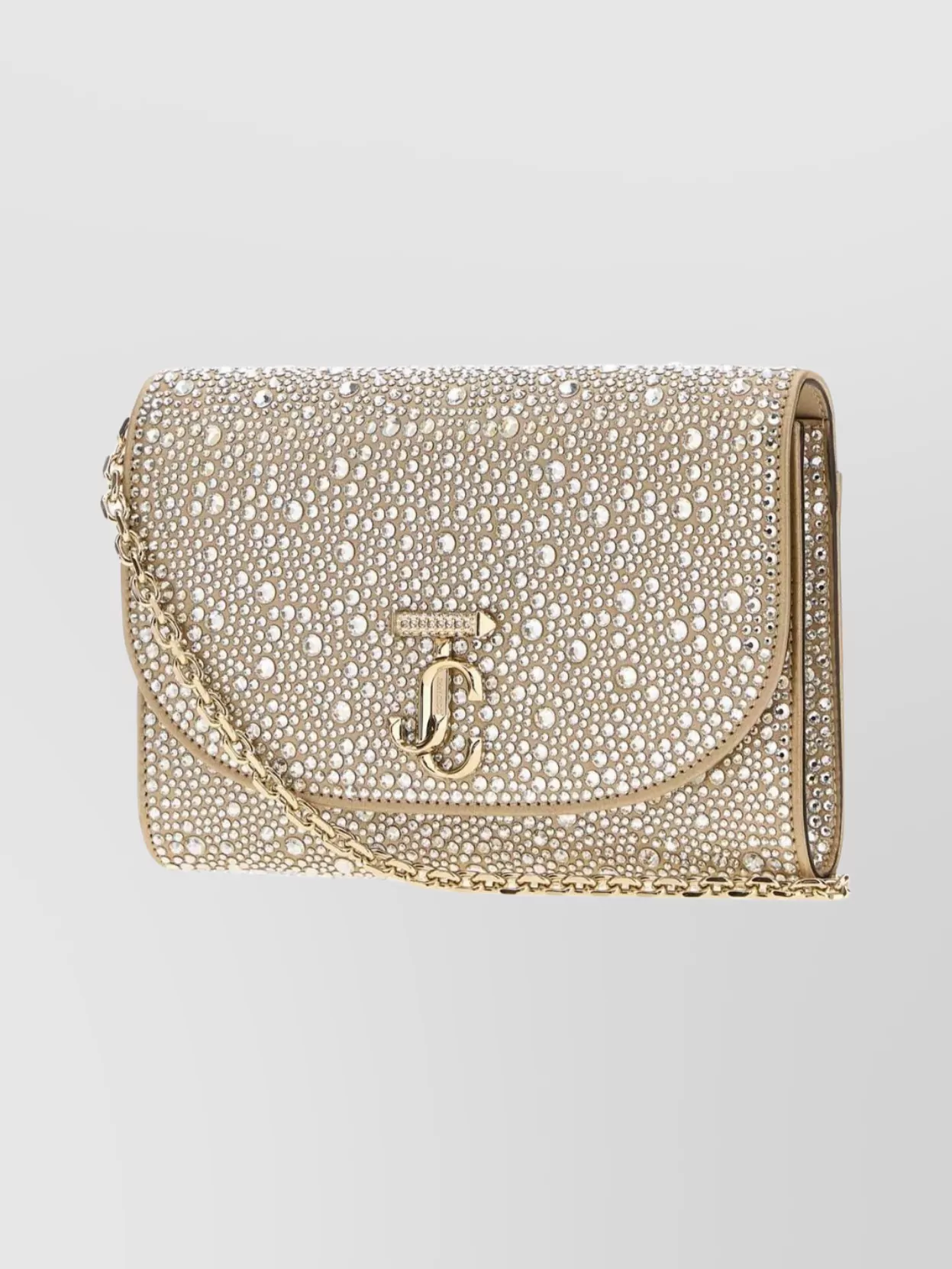 Jimmy Choo Rhinestone Detailed Fabric Chain Clutch