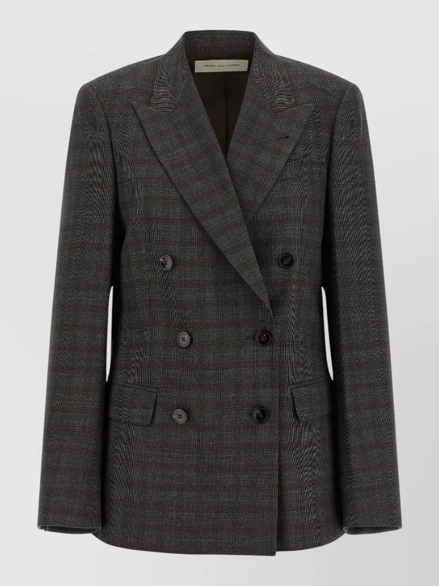 Dries Van Noten Wool double-breasted check blazer