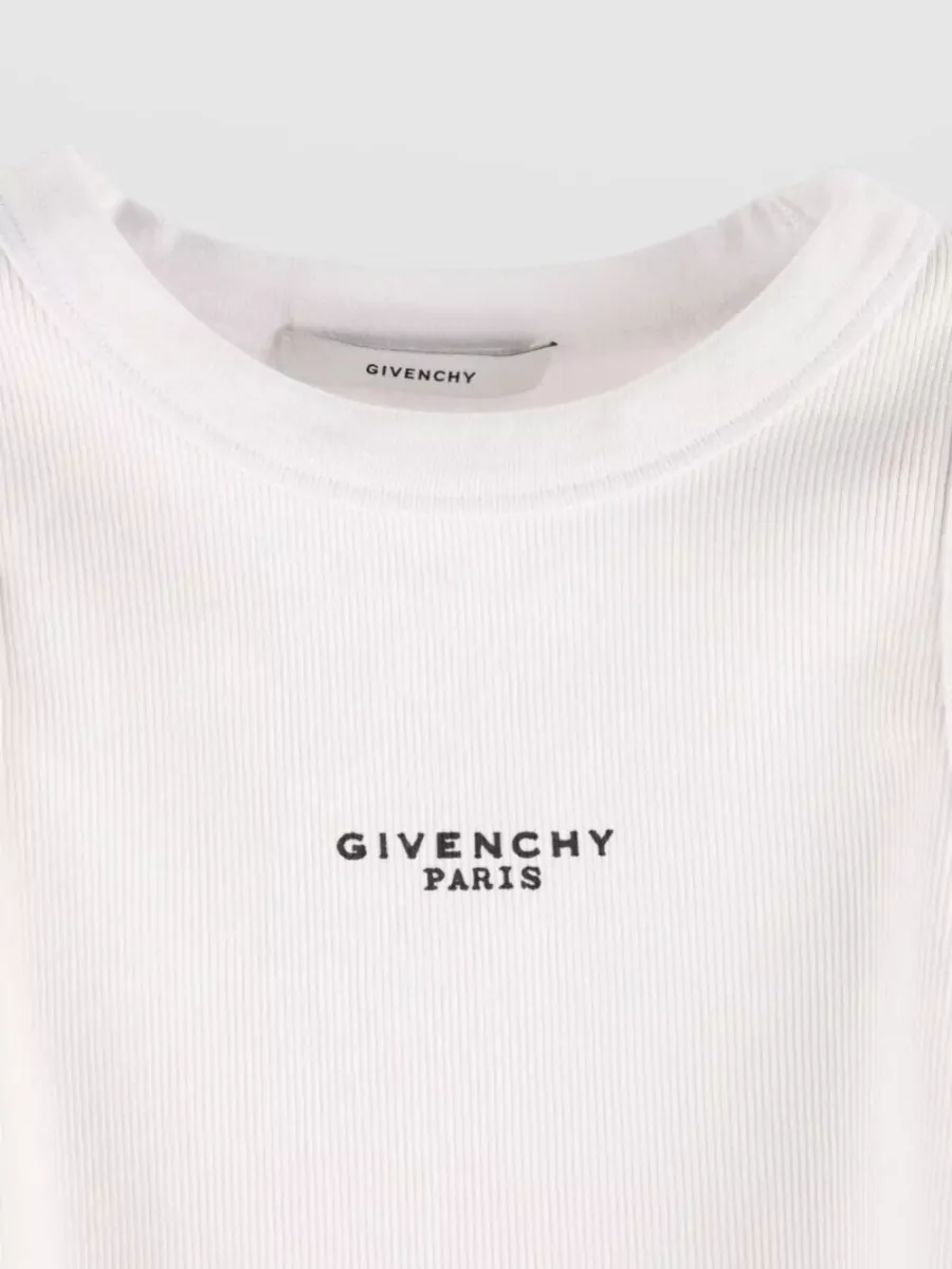 Givenchy Cotton Cropped Tank Top Paris Logo