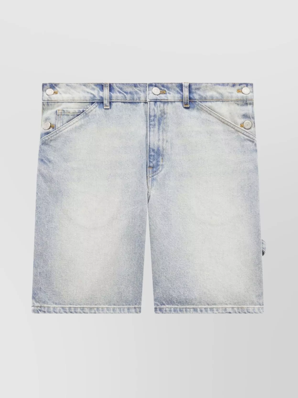 Shop Courrèges Denim Shorts With Belt Loops And Hood