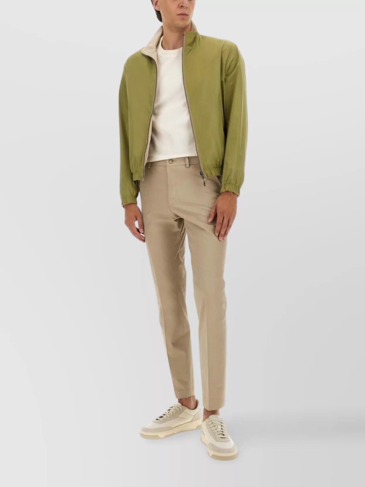 Hugo Boss Reversible Jacket With Elastic Cuffs And Collar In Green