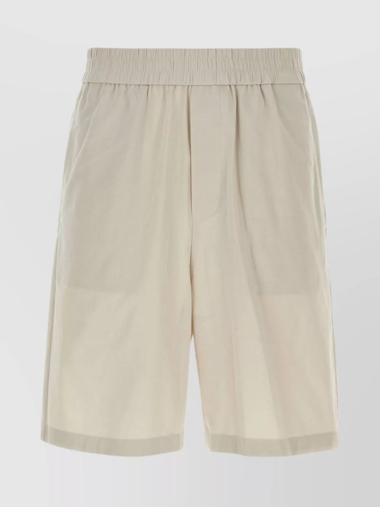 Shop Ami Alexandre Mattiussi Bermuda Cotton Shorts Elastic Waist