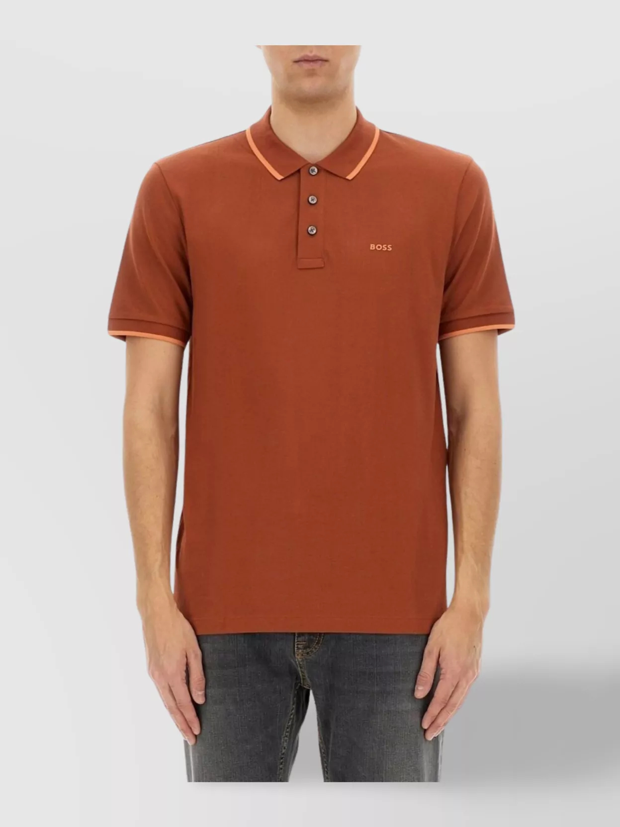 Boss Polo Shirt With Collar And Cuffs
