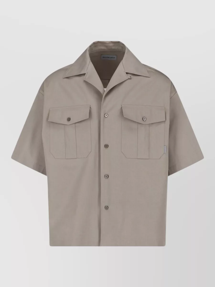 Balenciaga cotton double-layer short-sleeve shirt