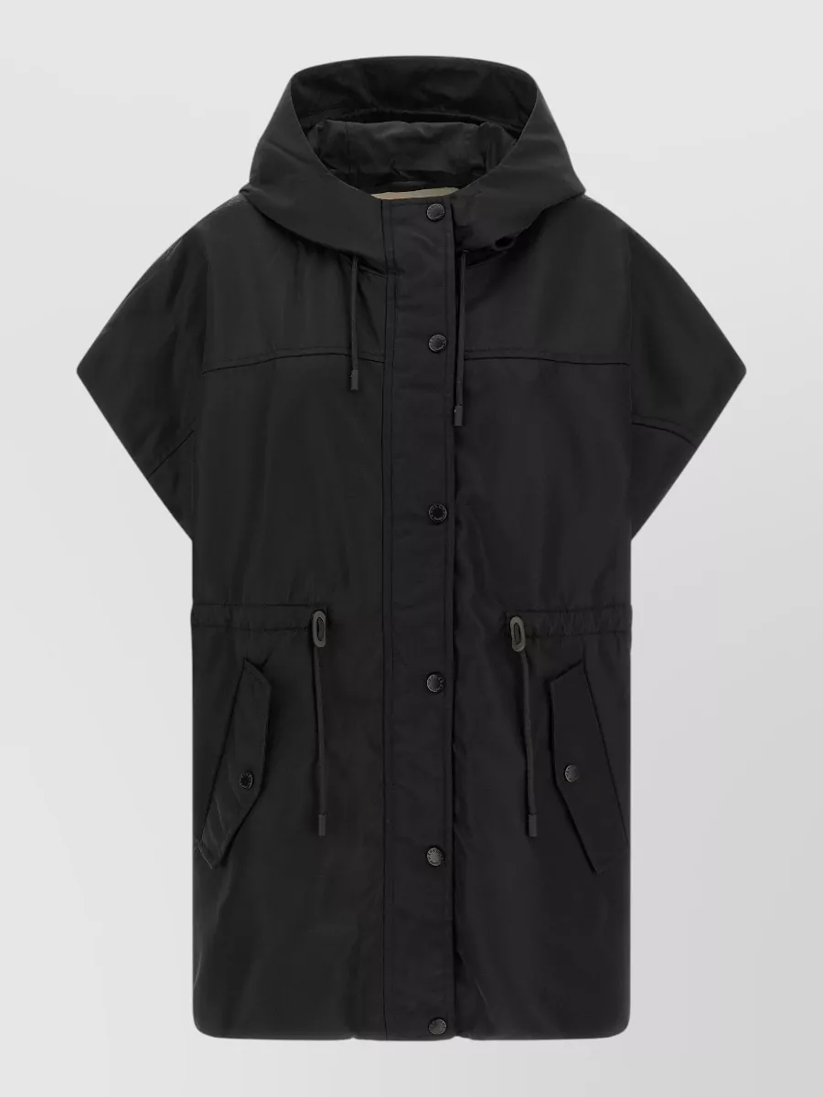 Weekend Max Mara Wkdorigano Quilted Hooded Gilet In Black