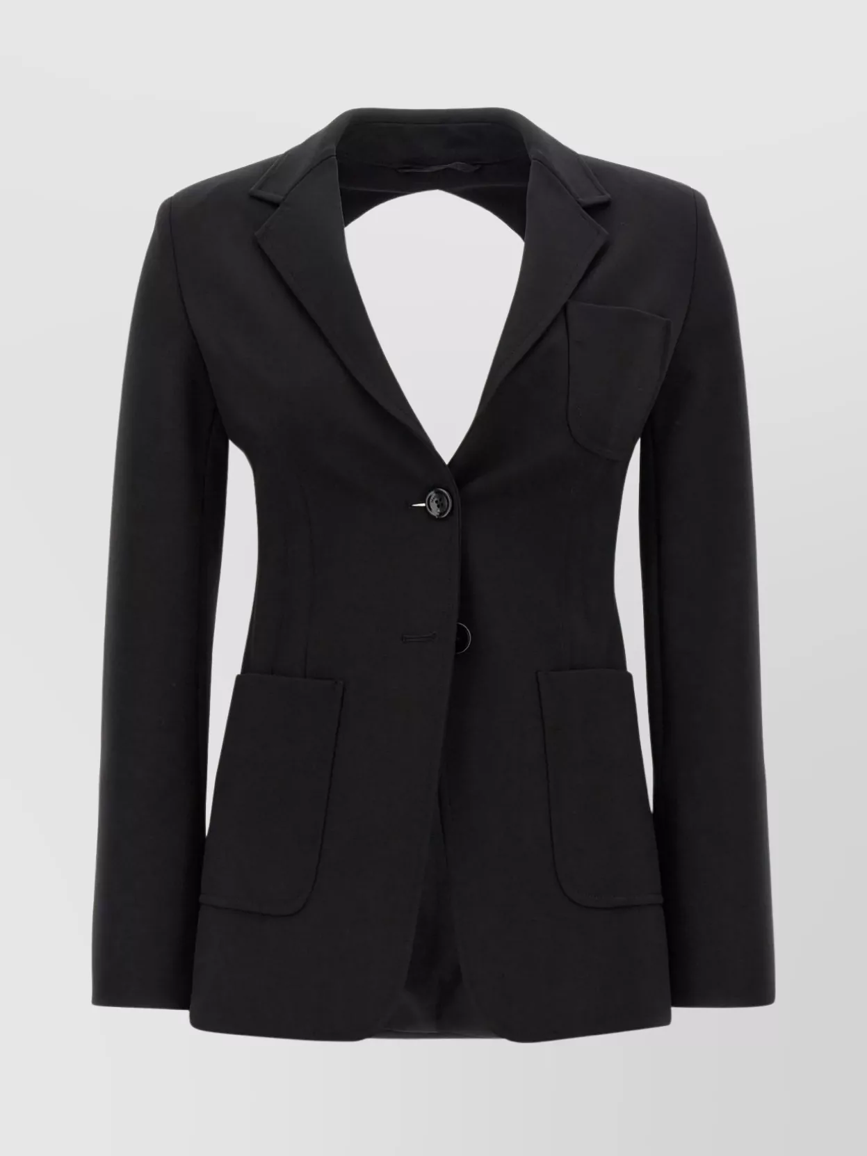 Max Mara Tailored Black Jacket With Classic Lapel In Black