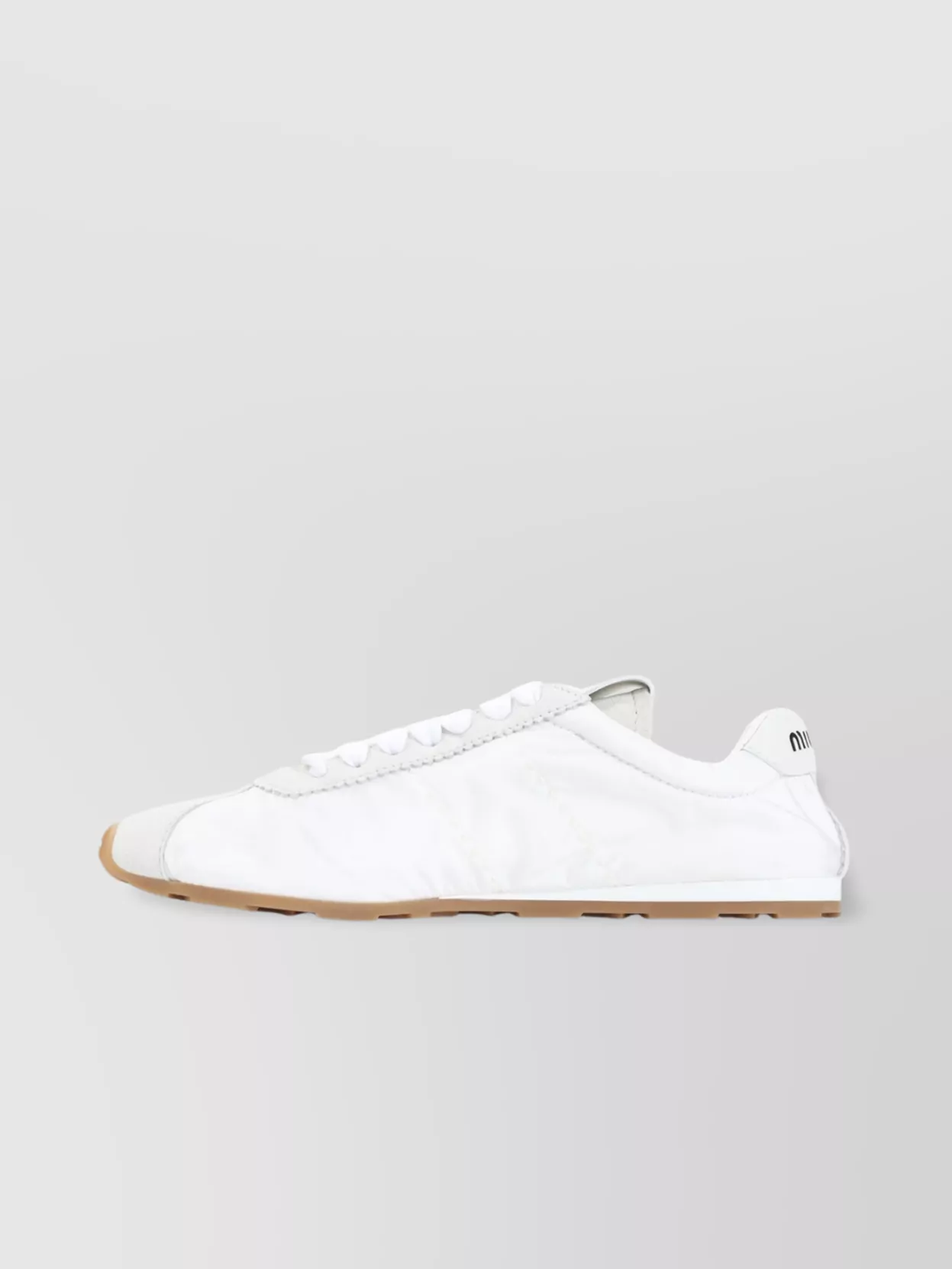 Miu Miu White Leather Low Top Sneakers