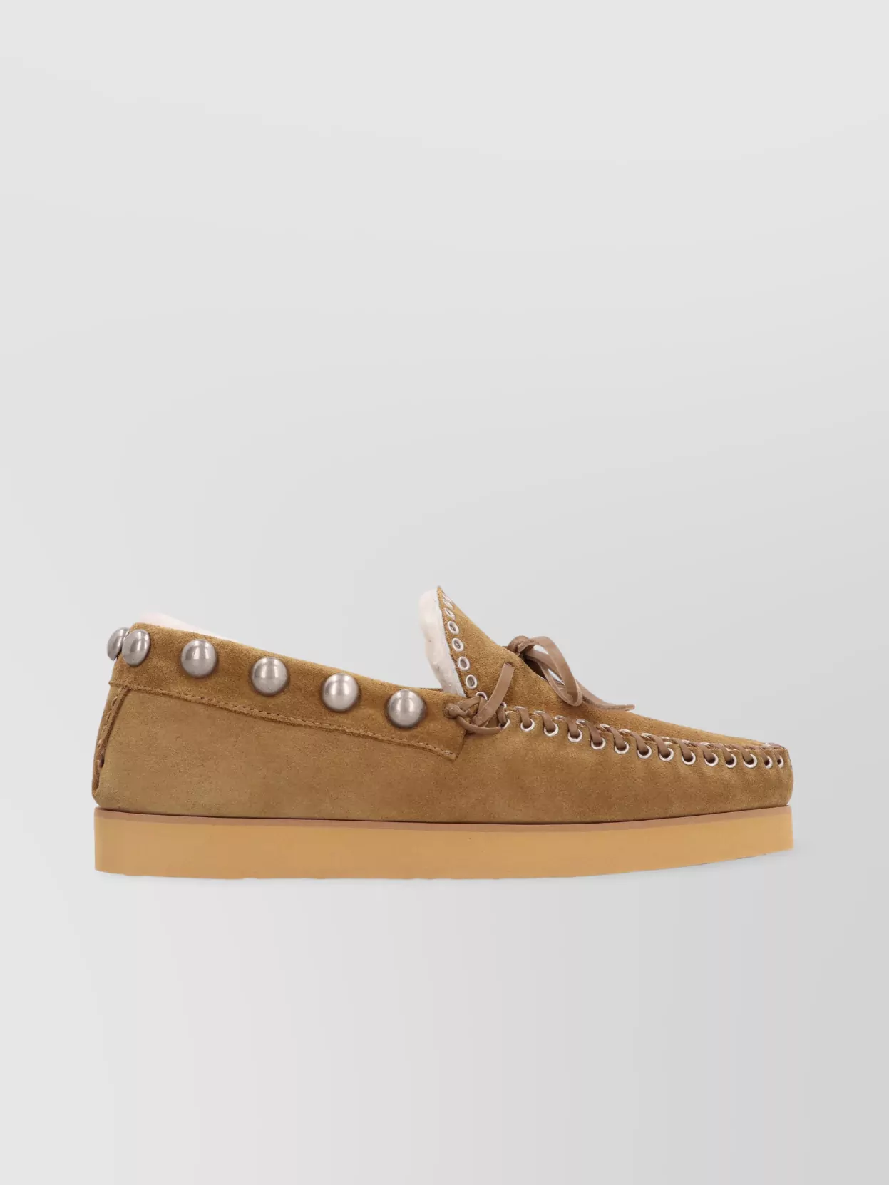 Isabel Marant Studded Suede Loafers Moccasin Stitching