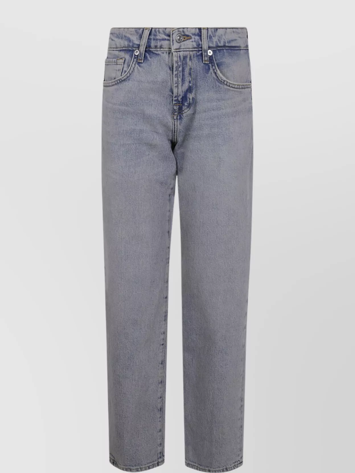 7 For All Mankind Calie Straight Sahara Denim Trousers In Blue