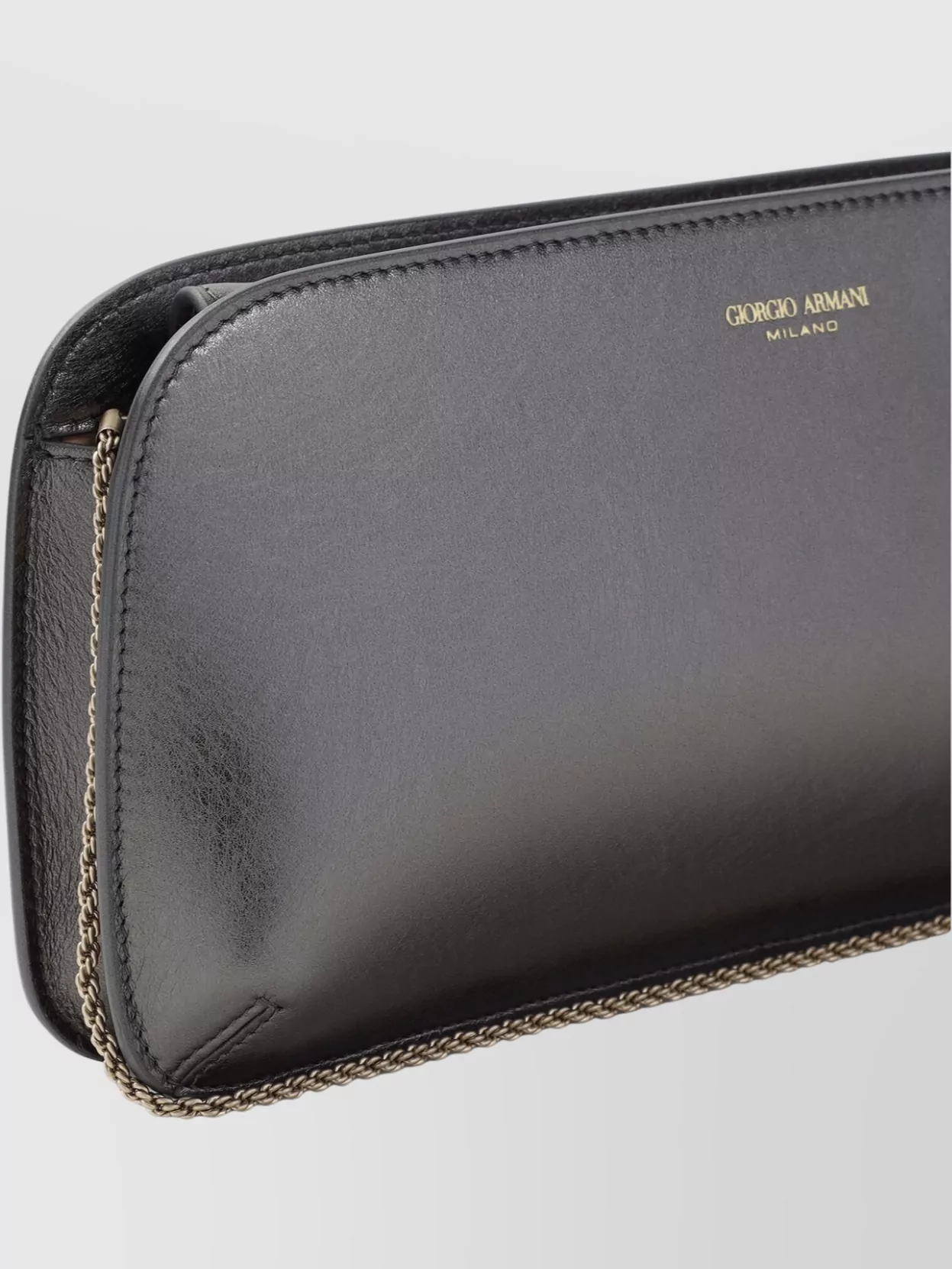 Giorgio Armani Lamb Leather Metallic Clutch Bag