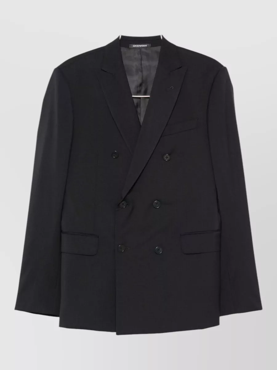 Emporio Armani virgin wool double-breasted coat