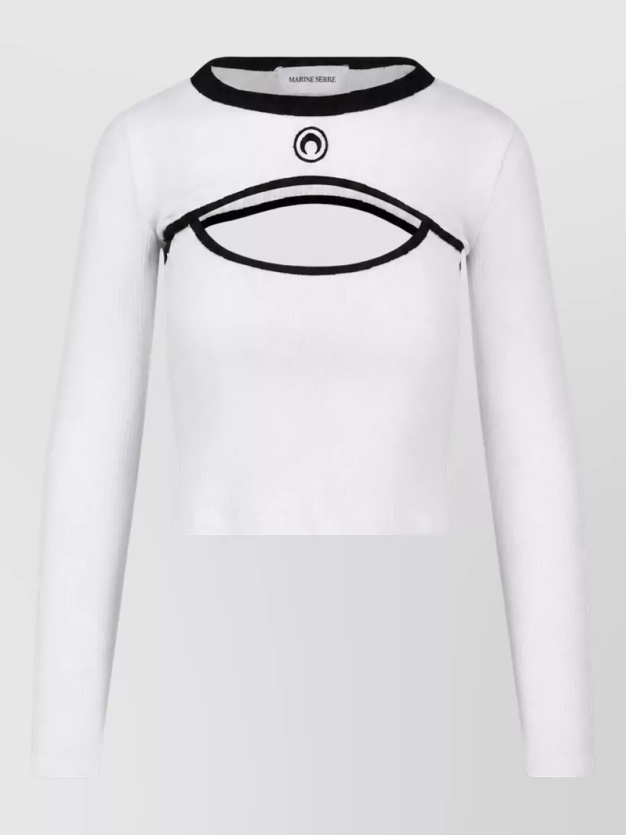 Marine Serre Cotton Long-Sleeve Camisole