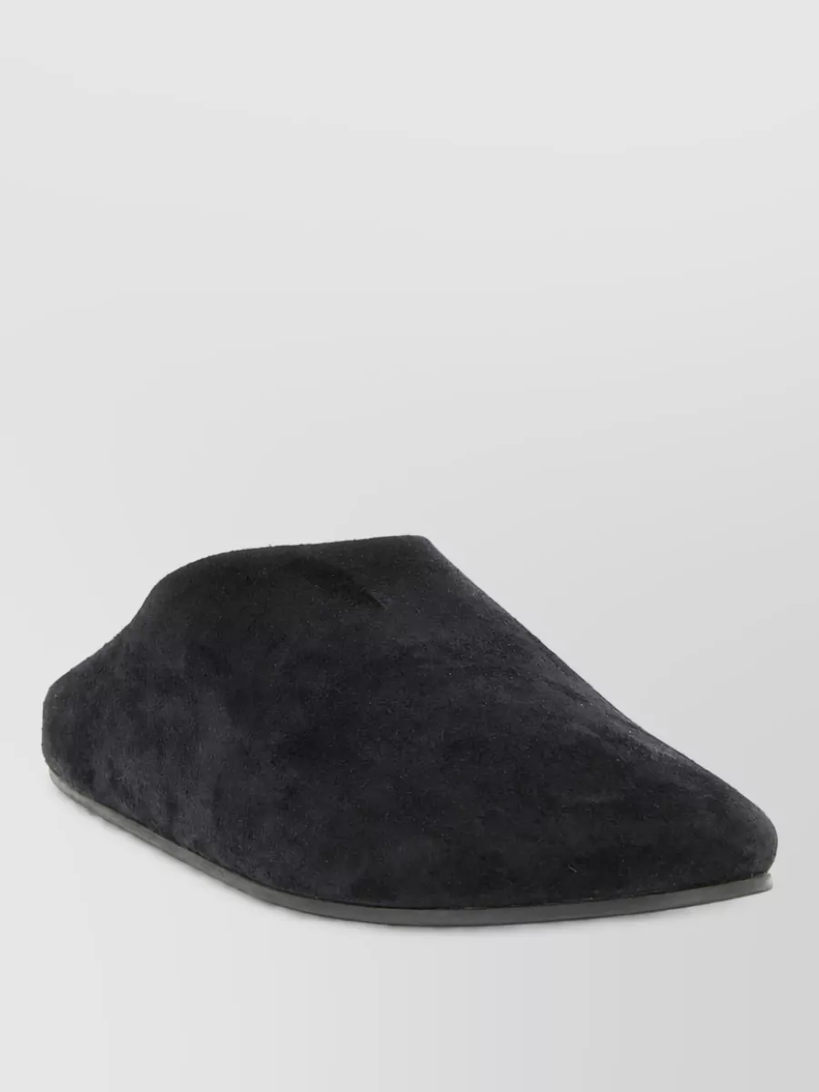 The Row leather slip-on slides