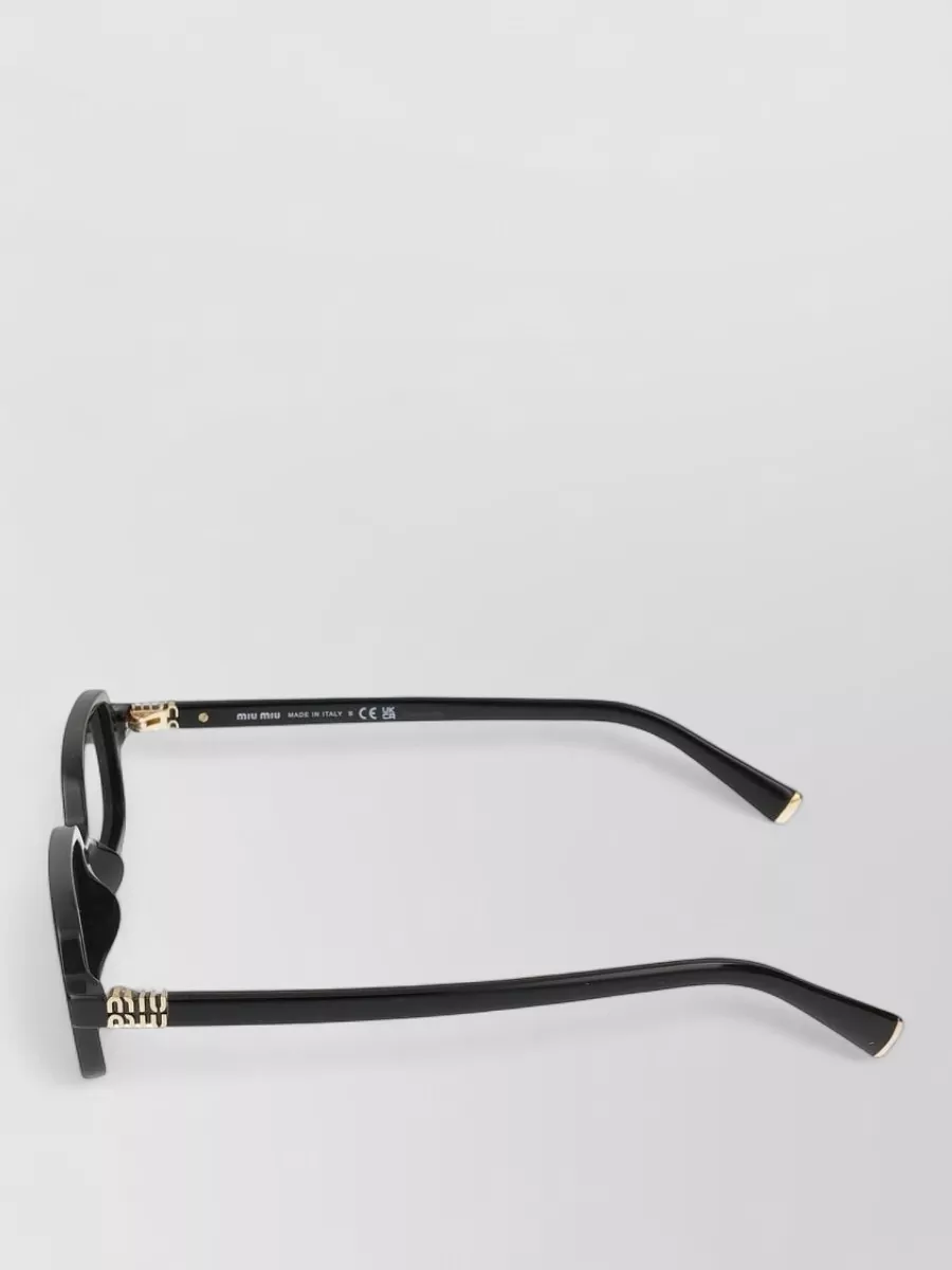 Miu Miu Sunglasses Rectangular Frame Dark Lenses Gold-tone In Transparent