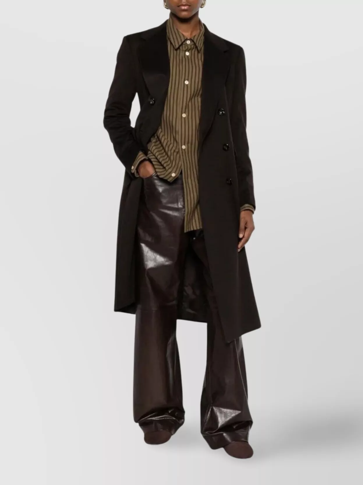 Tagliatore Double-breasted Coat Notched Lapels In Brown