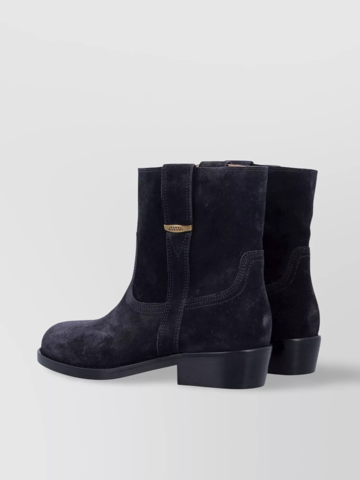 Shop Isabel Marant Short Ankle Block Heel Suede Boots