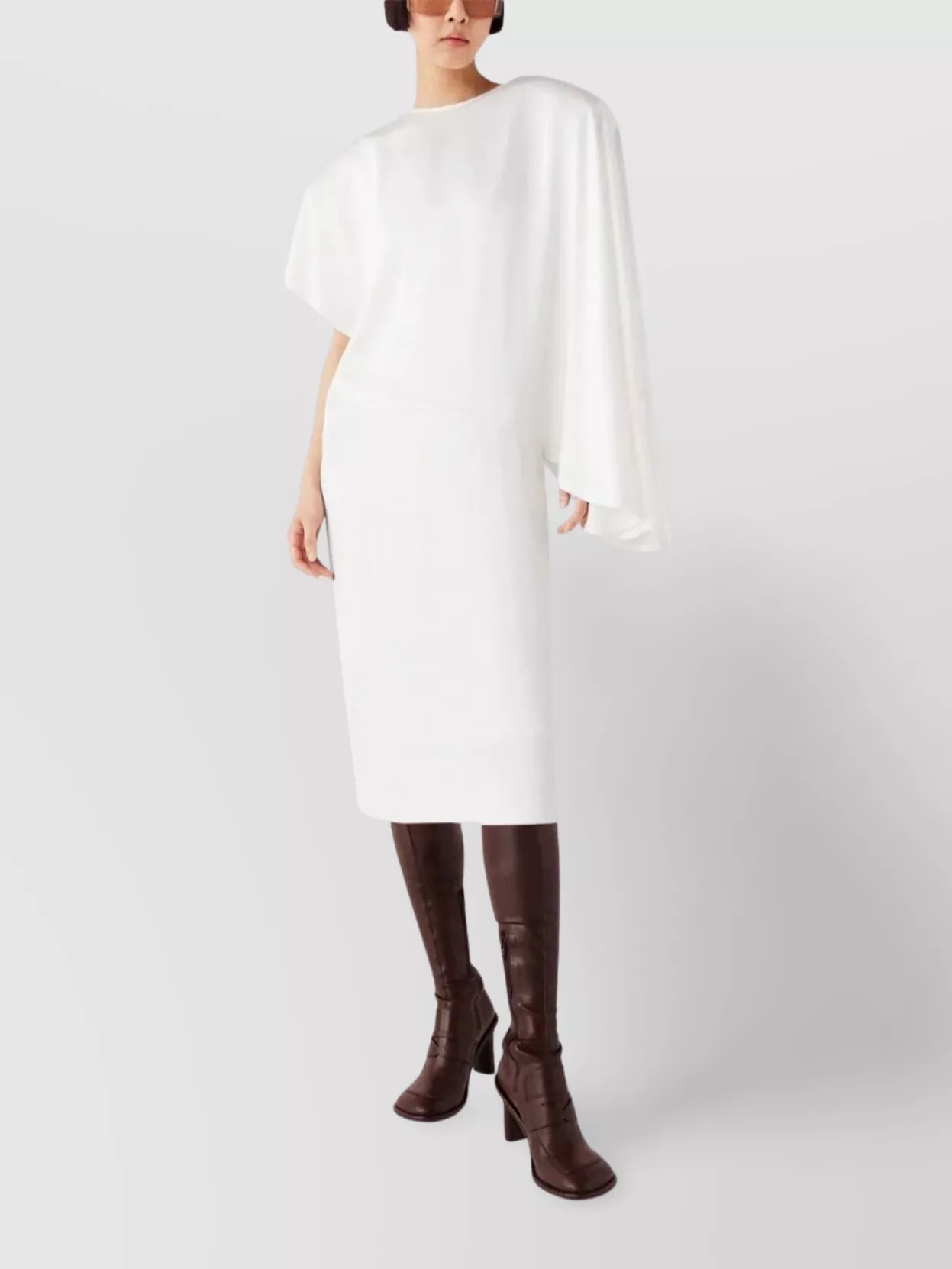 Stella Mccartney Draped Midi Dress Ruched Detail