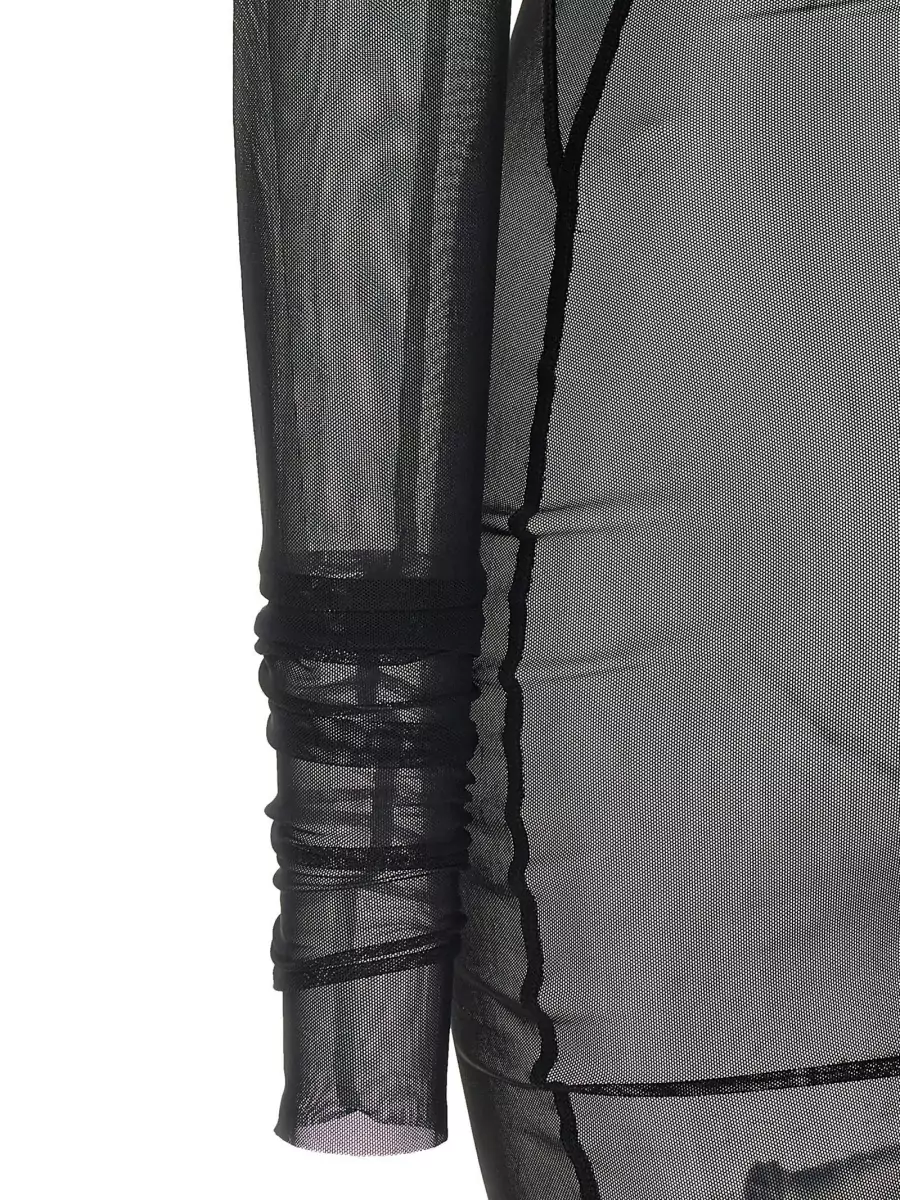 Rick Owens Semi-Sheer Long-Sleeve Boat Neck Maxi Dress