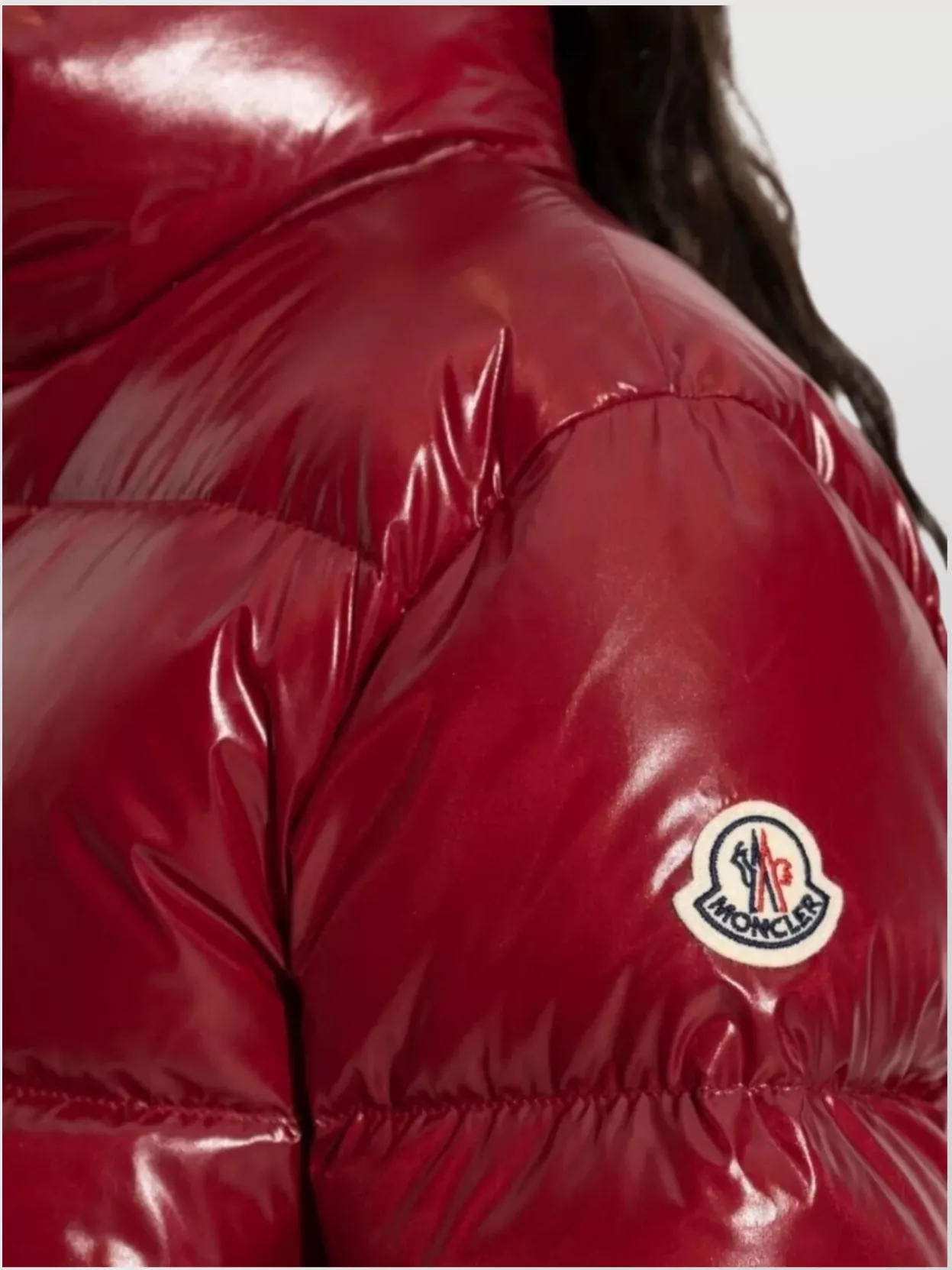 Moncler High Shine Quilted Jacket With Stand Collar