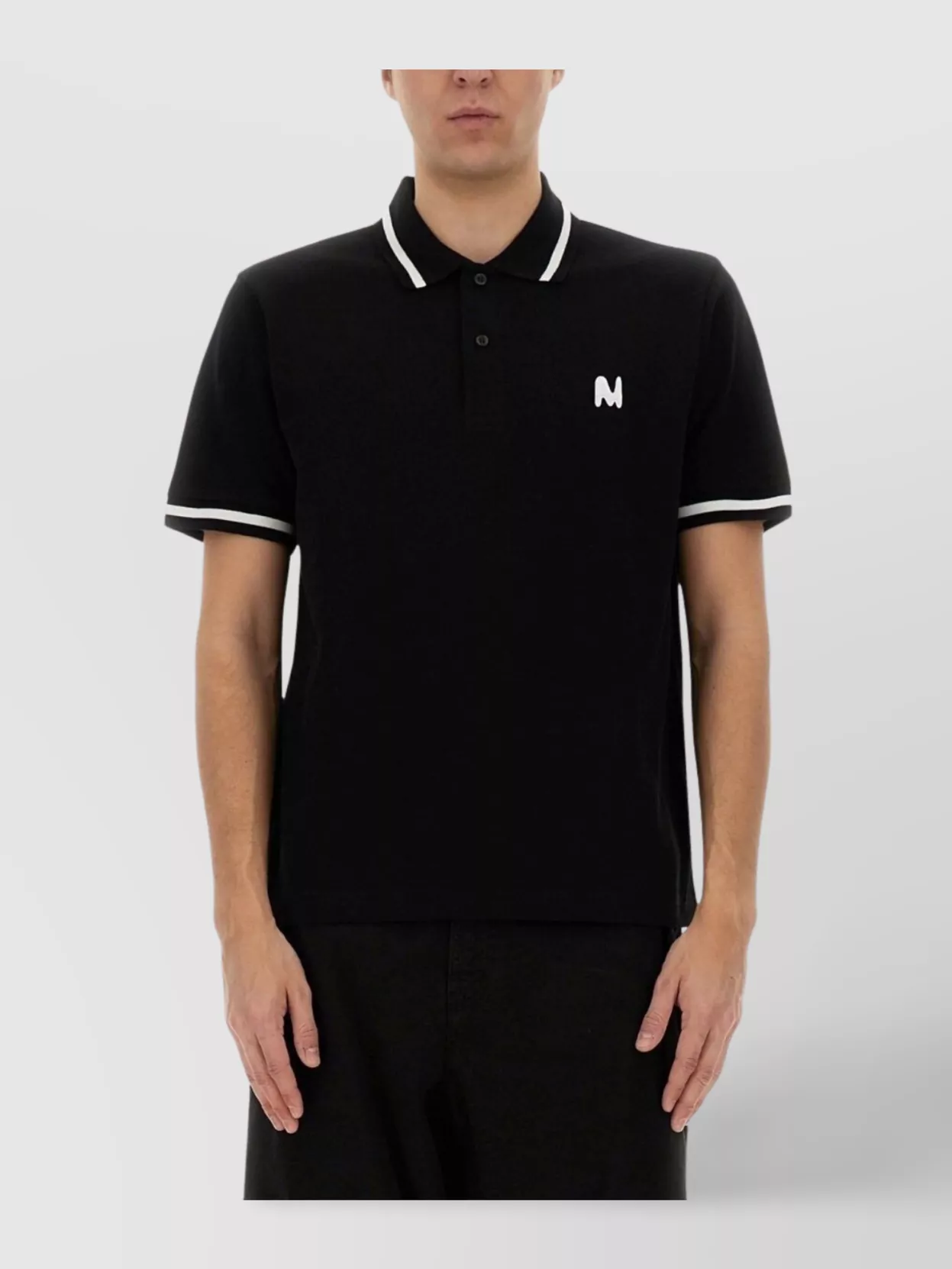 Msgm Cotton Polo With Short Sleeves And Contrasting Collar
