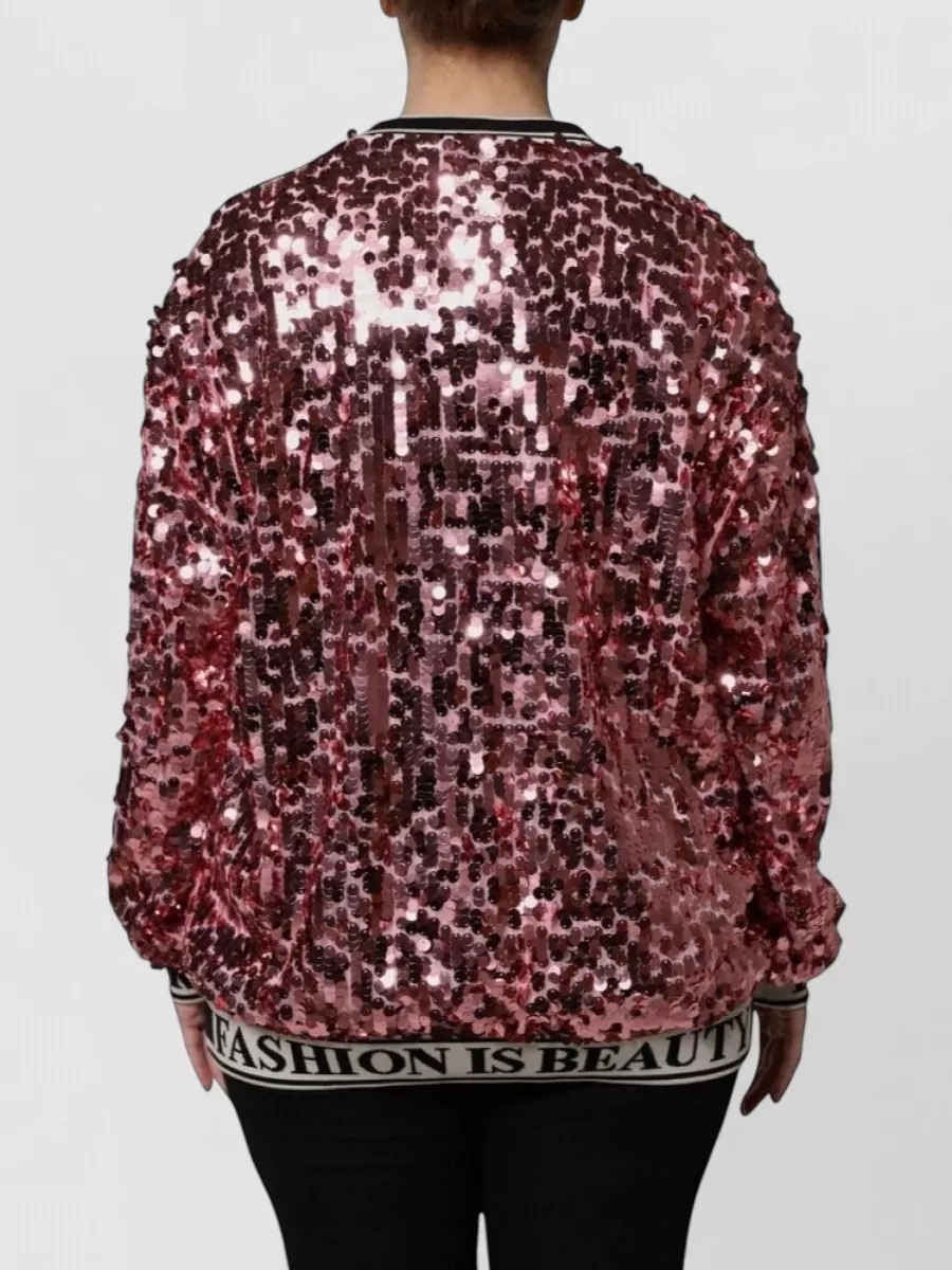 Dolce&Gabbana Sequin Long-Sleeve Sweatshirt