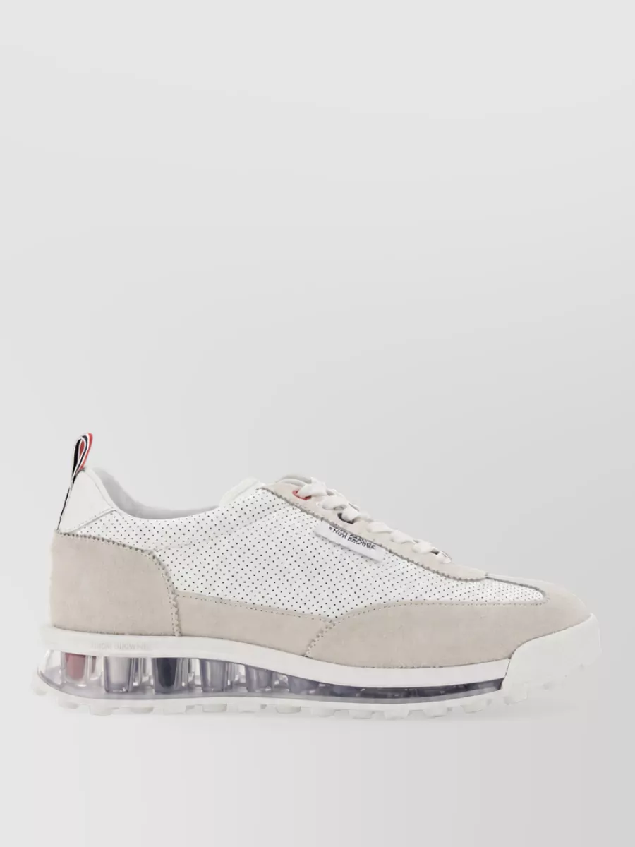 Thom Browne Leather Low-Top Sneakers
