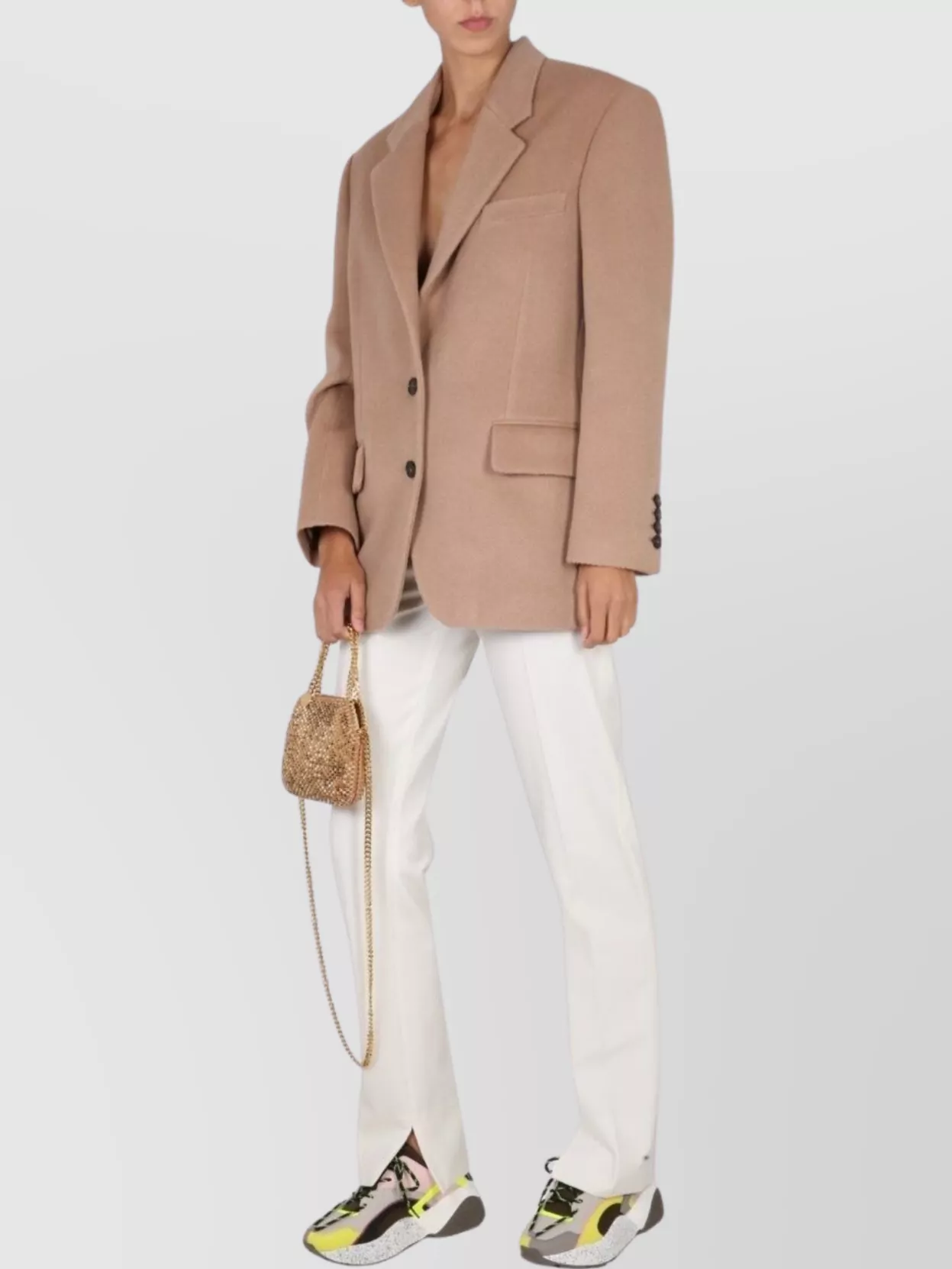 STELLA MCCARTNEY STRAIGHT LEG PANTS WITH BELT LOOPS AND SIDE POCKETS