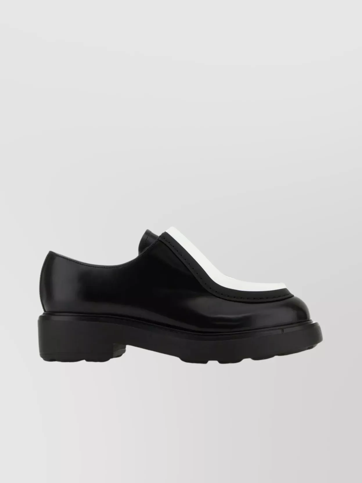Shop Prada Lace-up Shoes With Chunky Sole And Glossy Finish