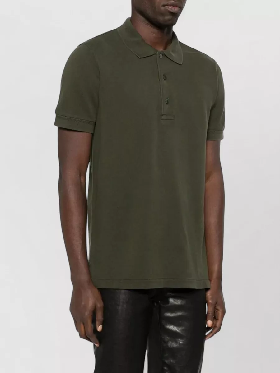Tom Ford Lyocell Piquet Polo Shirt Short Sleeves