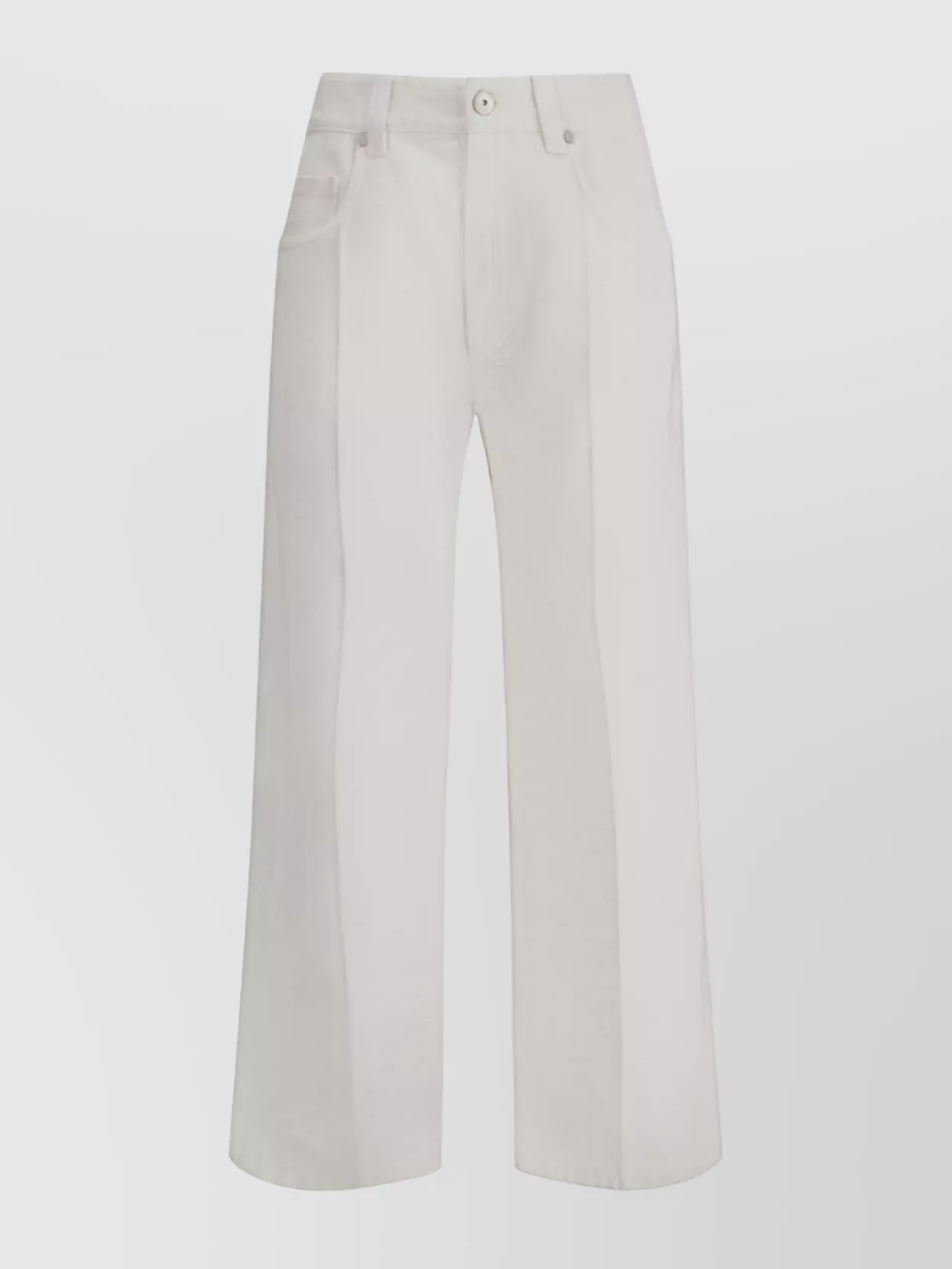 Brunello Cucinelli White Five-pocket Patns With Logo Patch On The Back In White