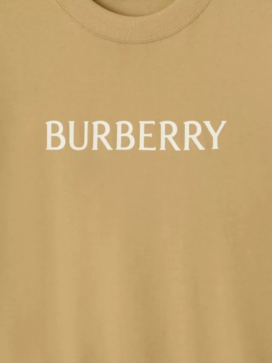 Burberry Logo Cotton Crew Neck T Shirt