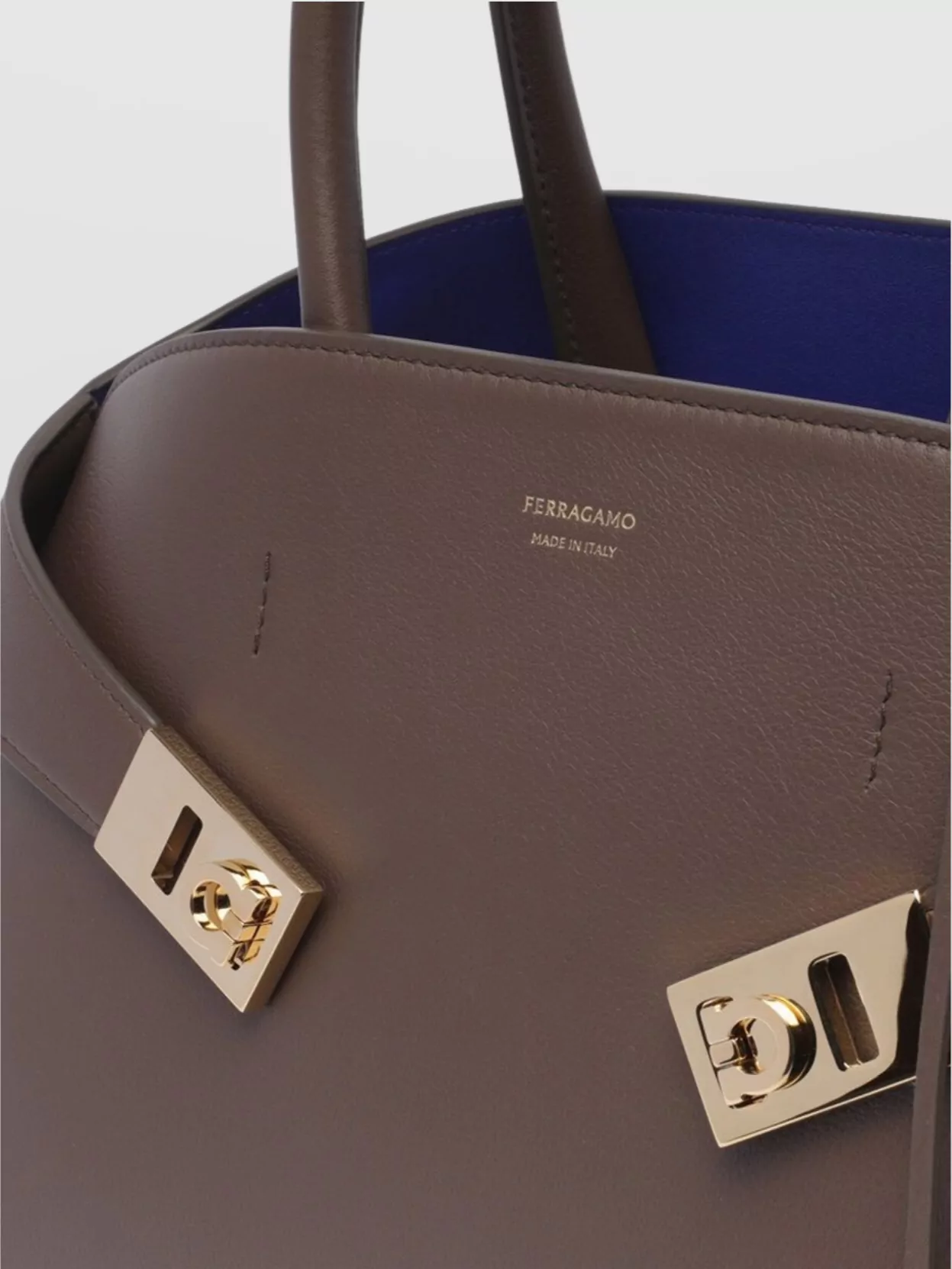 Shop Ferragamo Structured Top Handle Shoulder Bag