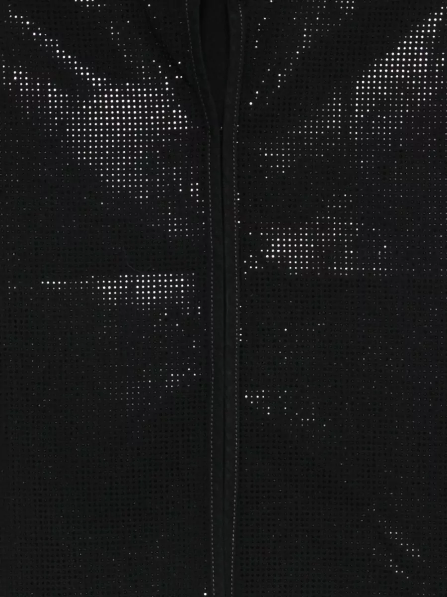 Emporio Armani Cropped Top Cap Sleeves High Collar Sequins