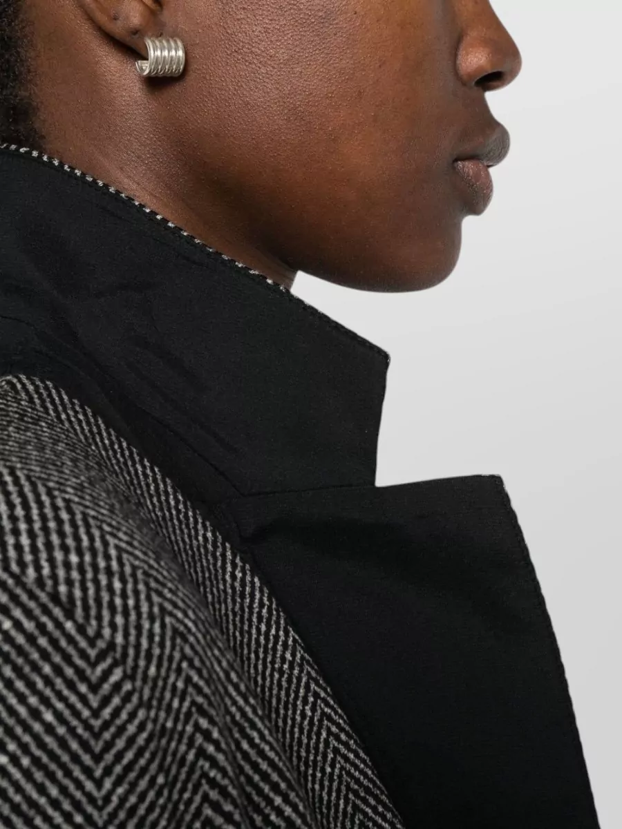 Emporio Armani Herringbone Single-Breasted Suit Jacket